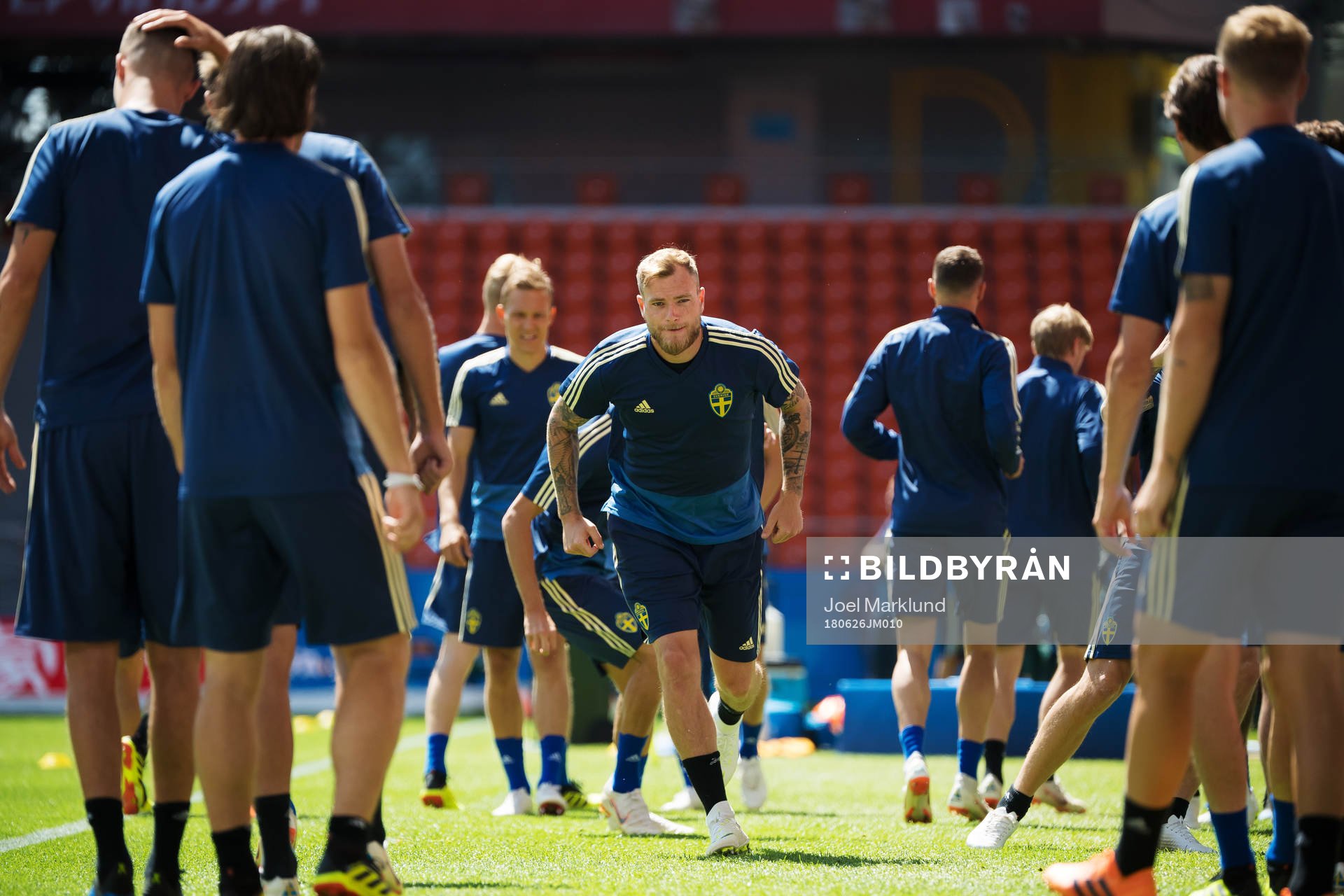John Guidetti of the Swedish national football team at a