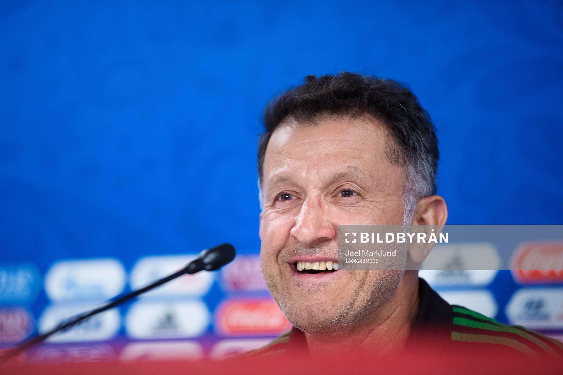 Head coach Juan Carlos Osorio of the Mexican national football team at a press conference during the FIFA World Cup on June 26, 2018 in Ekaterinburg.