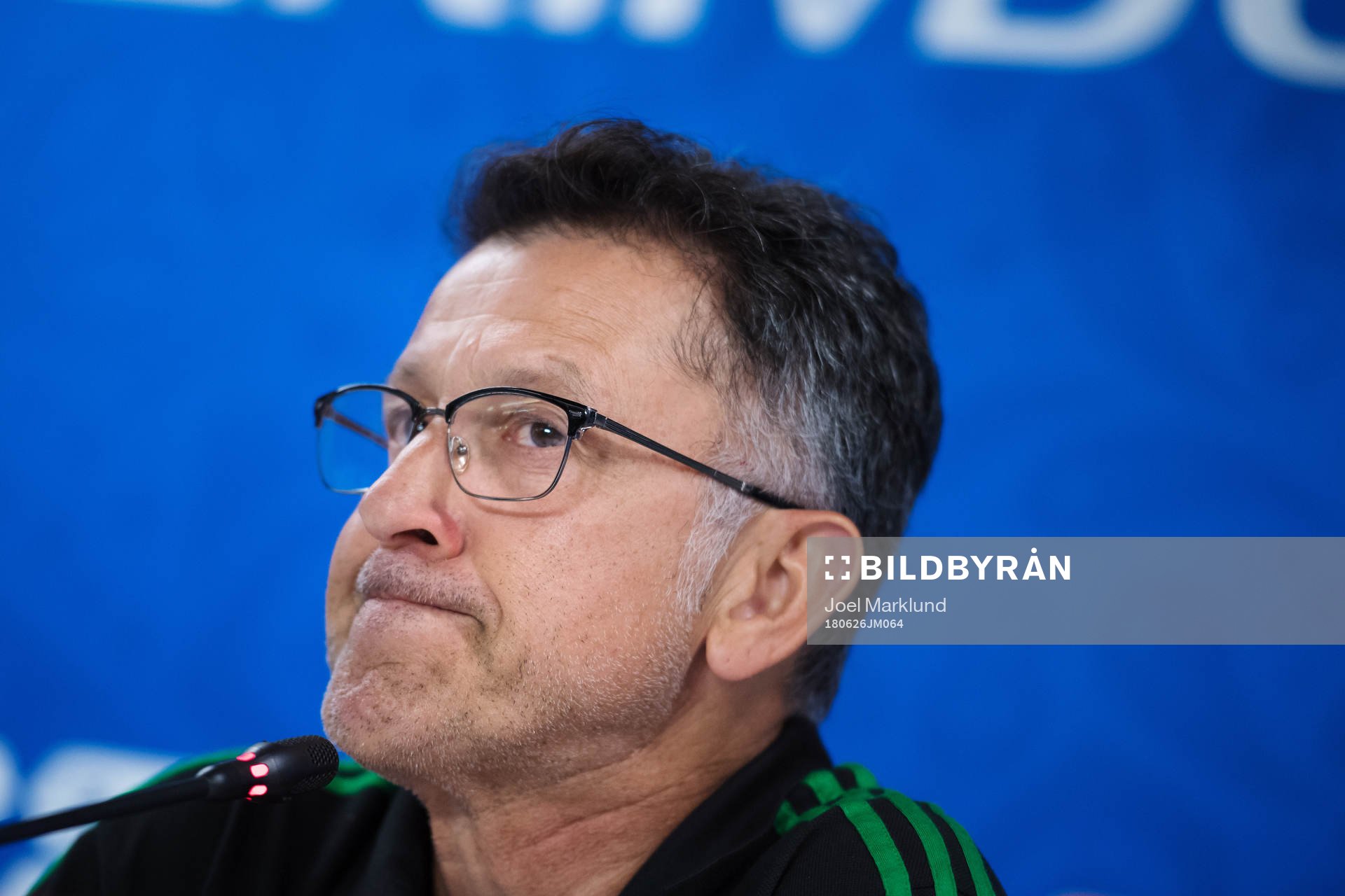 Head coach Juan Carlos Osorio of the Mexican national football team at a press conference during the FIFA World Cup on June 26, 2018 in Ekaterinburg.