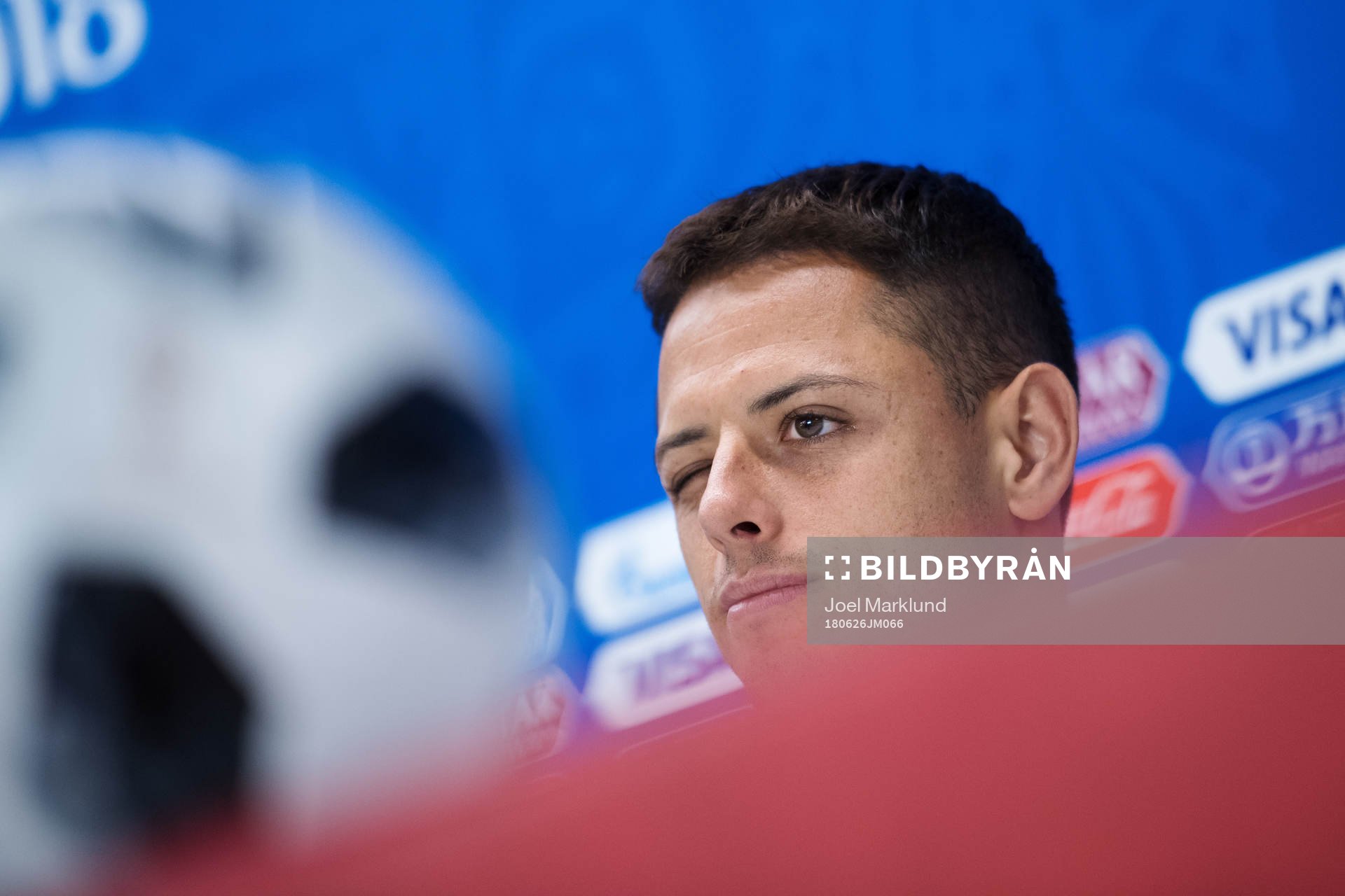 Javier Hernandez of the Mexican national football team at a
