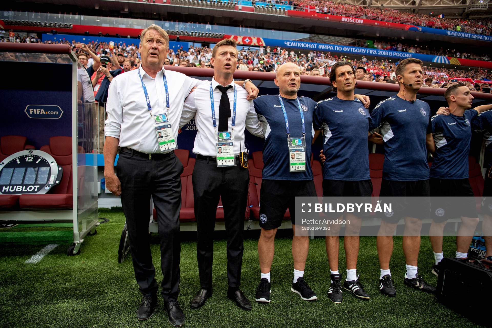 head coach Åge Hareide and the staff of Denmark