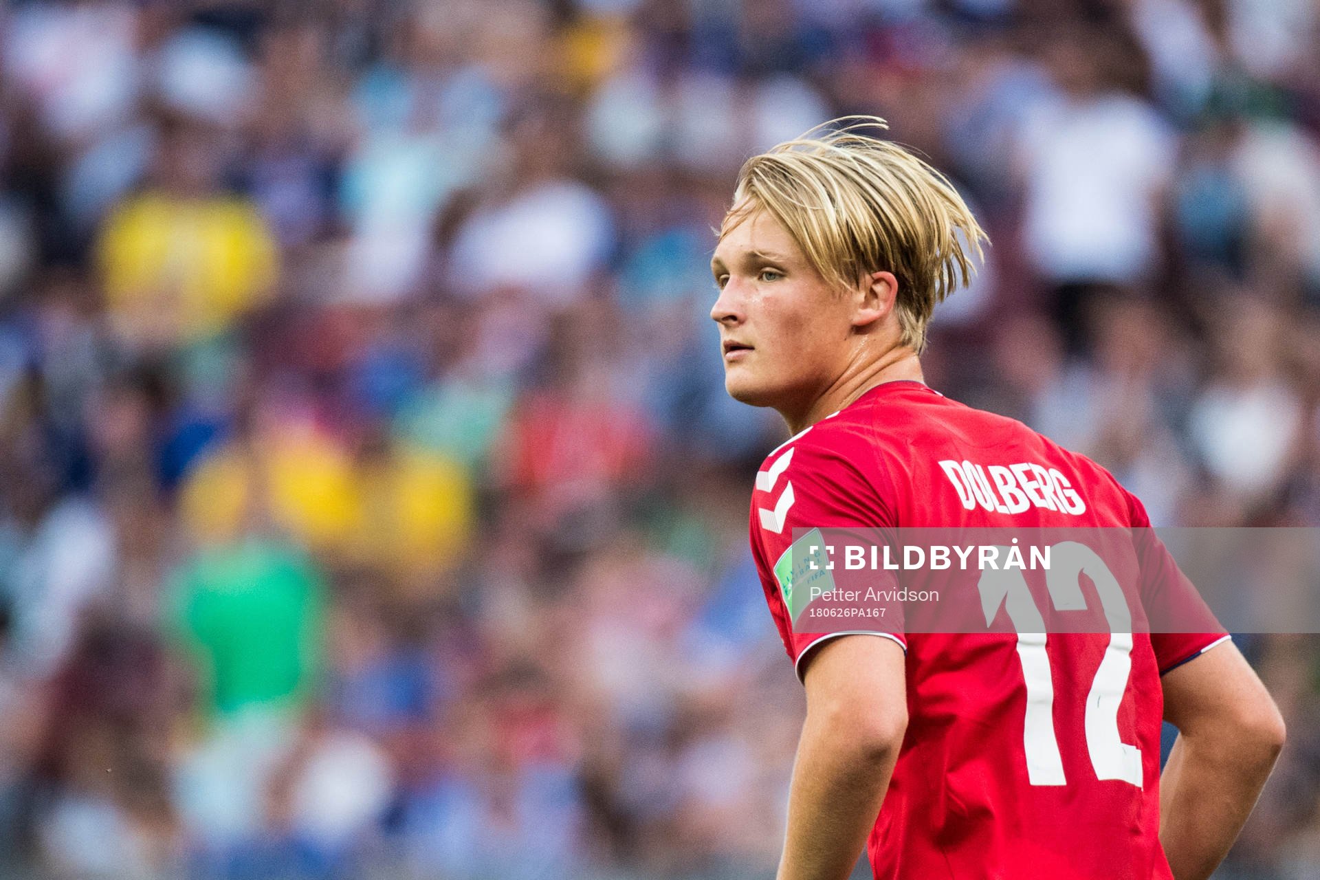 Kasper Dolberg of Denmark