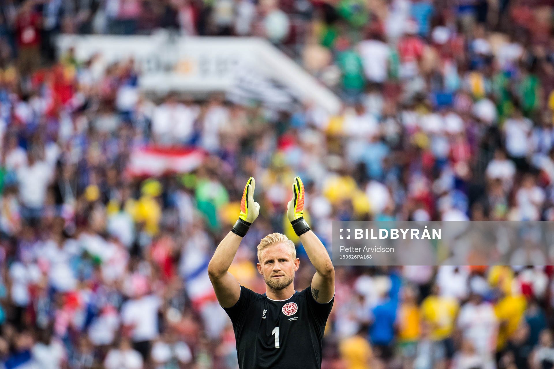 Goalkeeper Kasper Schmeichel of Denmark