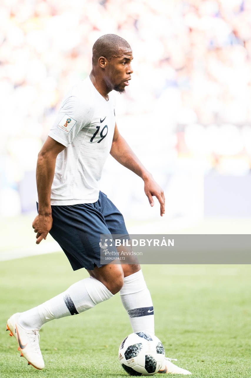 Djibril Sidibe of France during the FIFA World Cup group stage match between Denmark and France on June 26, 2018 in Moscow.