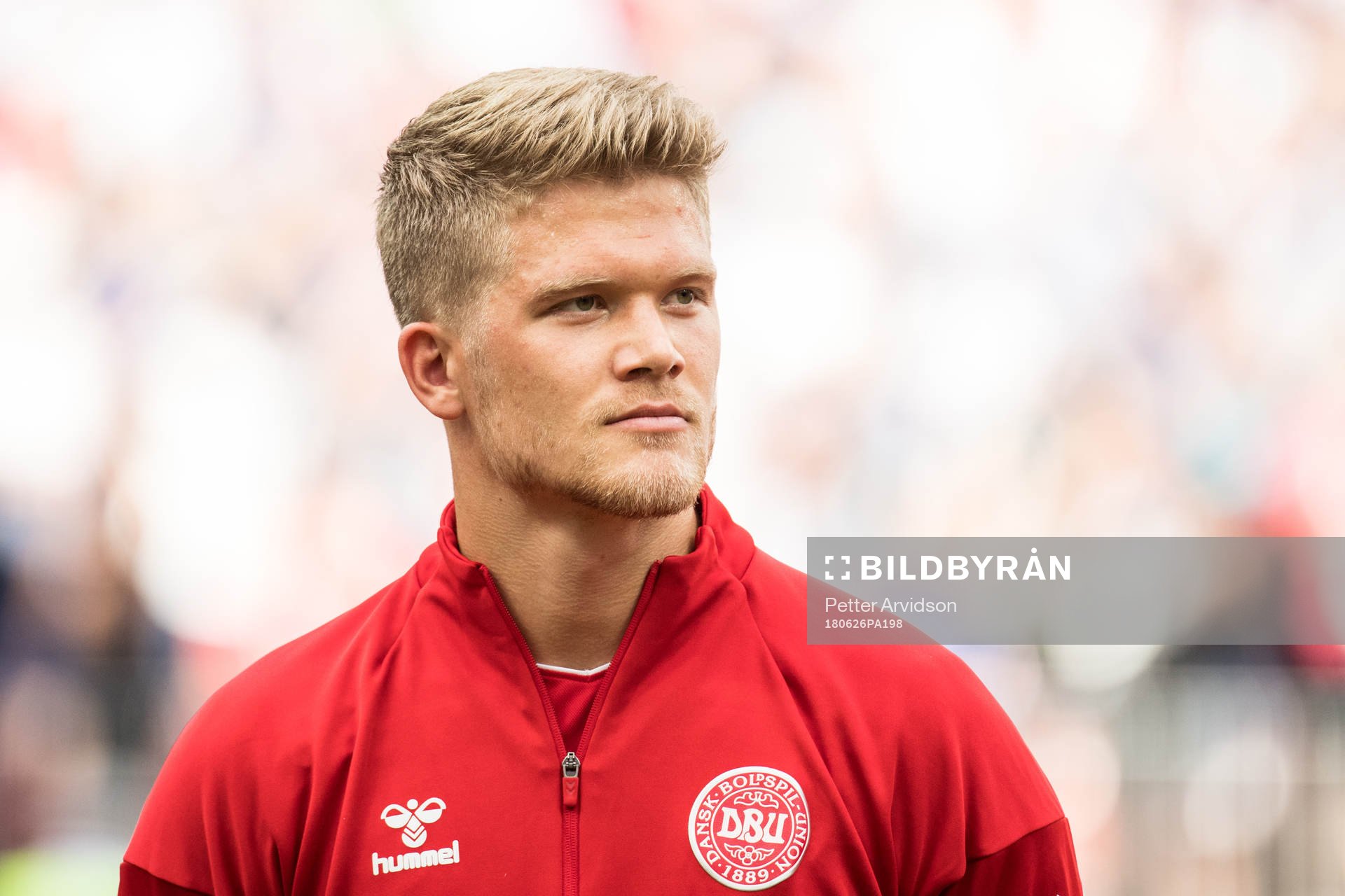 Andreas Cornelius of Denmark prior the FIFA World Cup group
