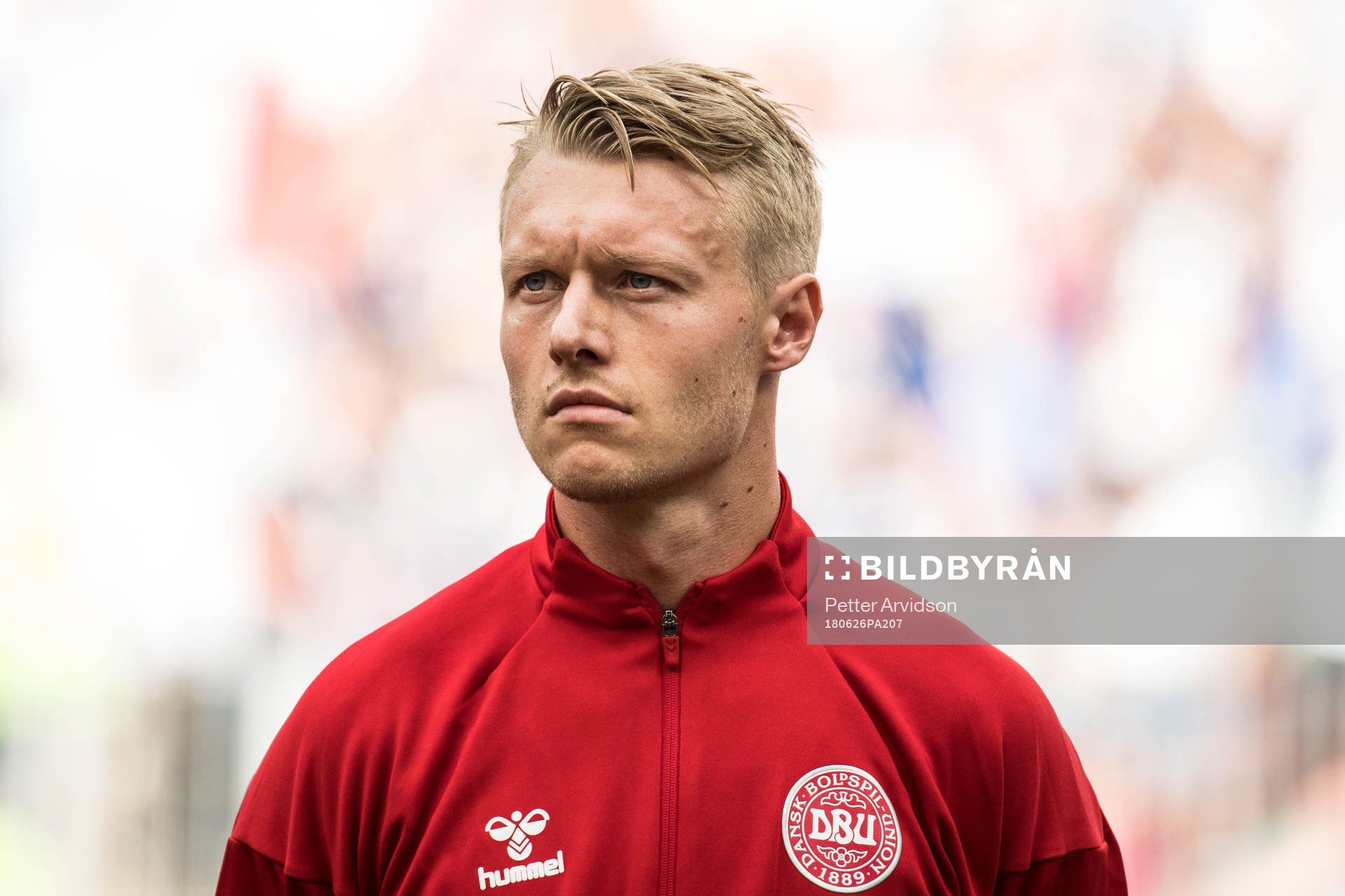Simon Kjaer of Denmark prior the FIFA World Cup group stage match between Denmark and France on June 26, 2018 in Moscow.