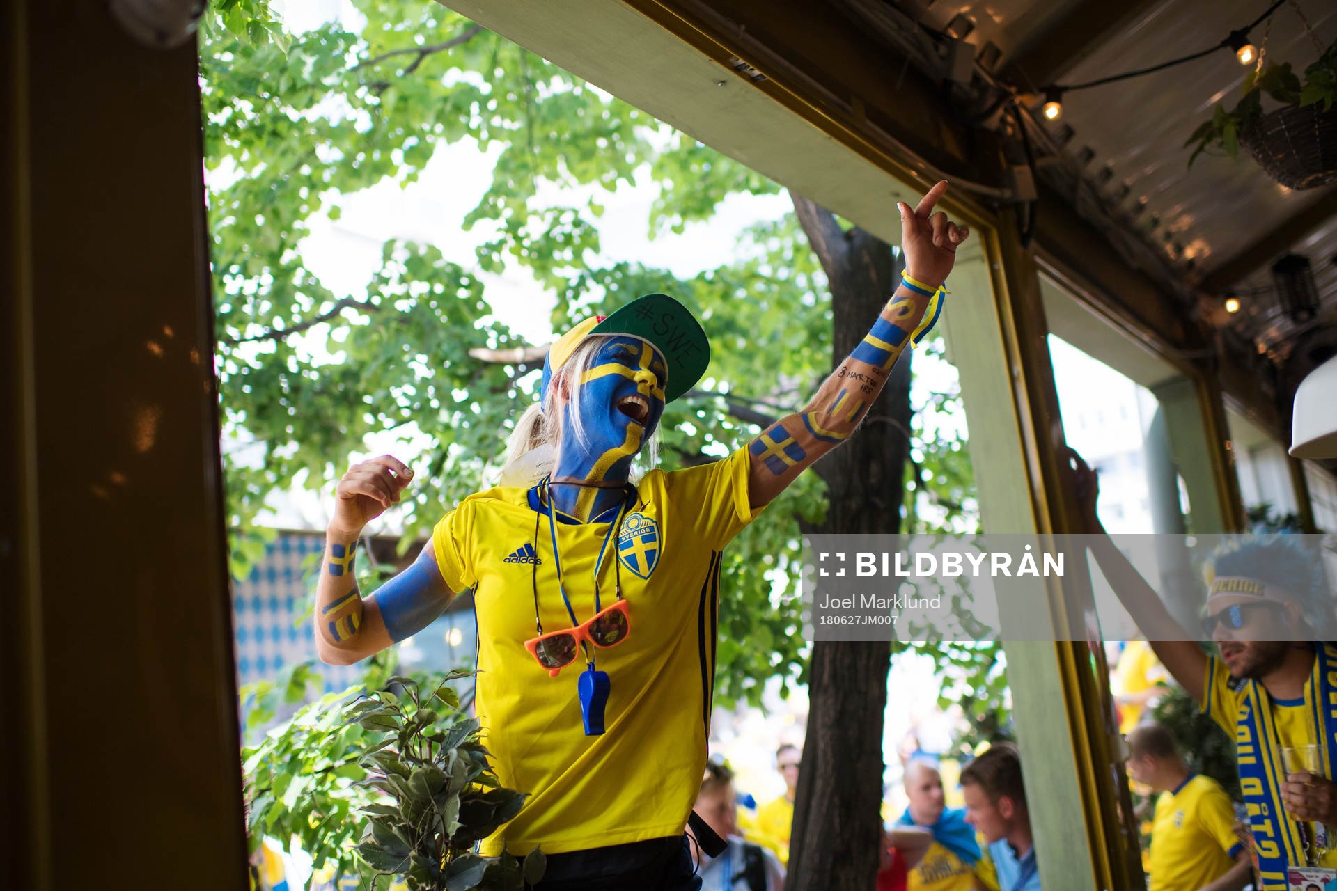 Swedish supporter Sara Eskilsson