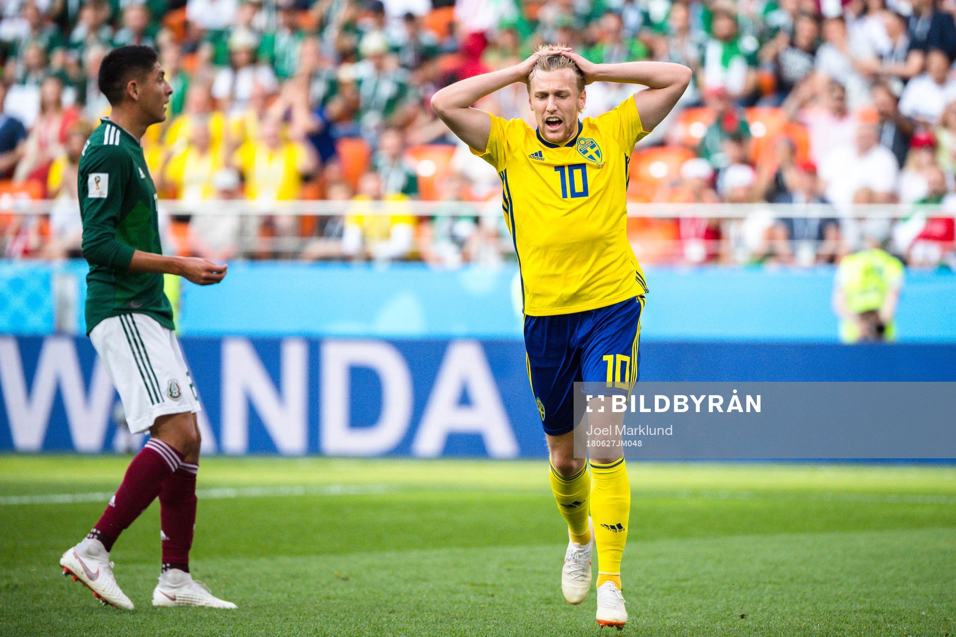 Emil Forsberg of Sweden looks dejected