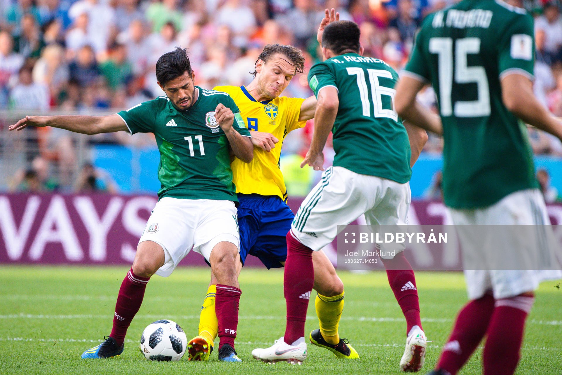 Carlos Vela and Hector Herrera of Mexico against Albin