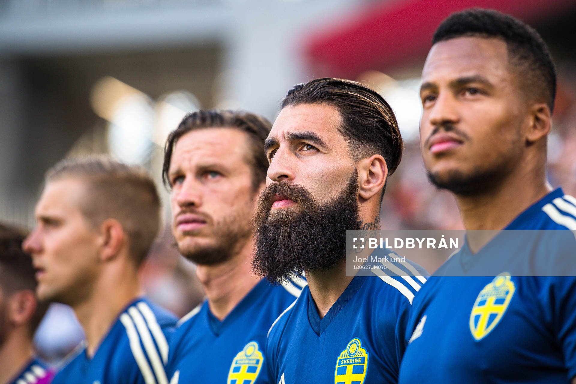 Gustav Svensson, Jimmy Durmaz and Martin Olsson of Sweden