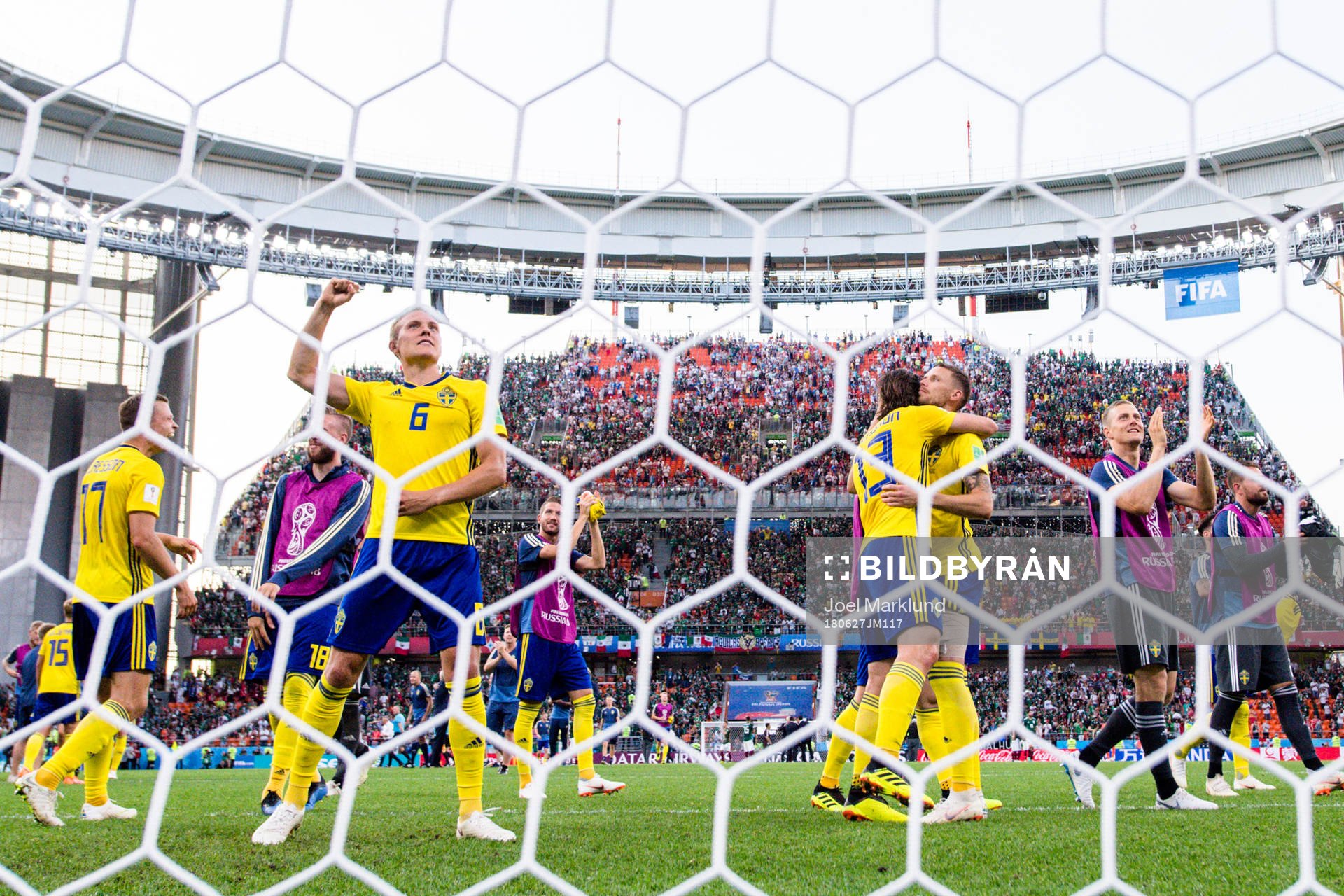 Ludwig Augustinsson of Sweden celebrates