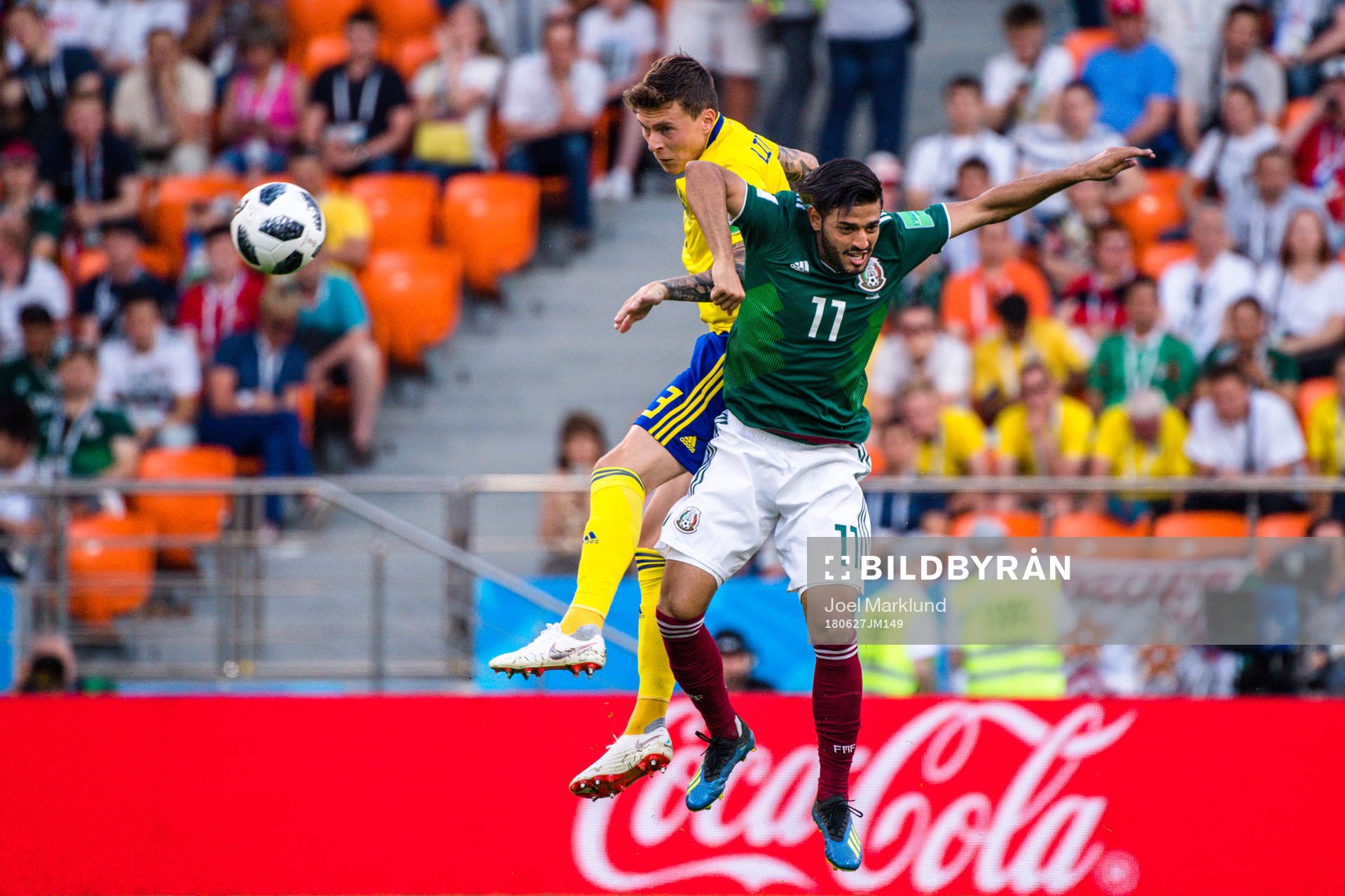 Victor Nilsson Lindelöf of Sweden and Carlos Vela  of