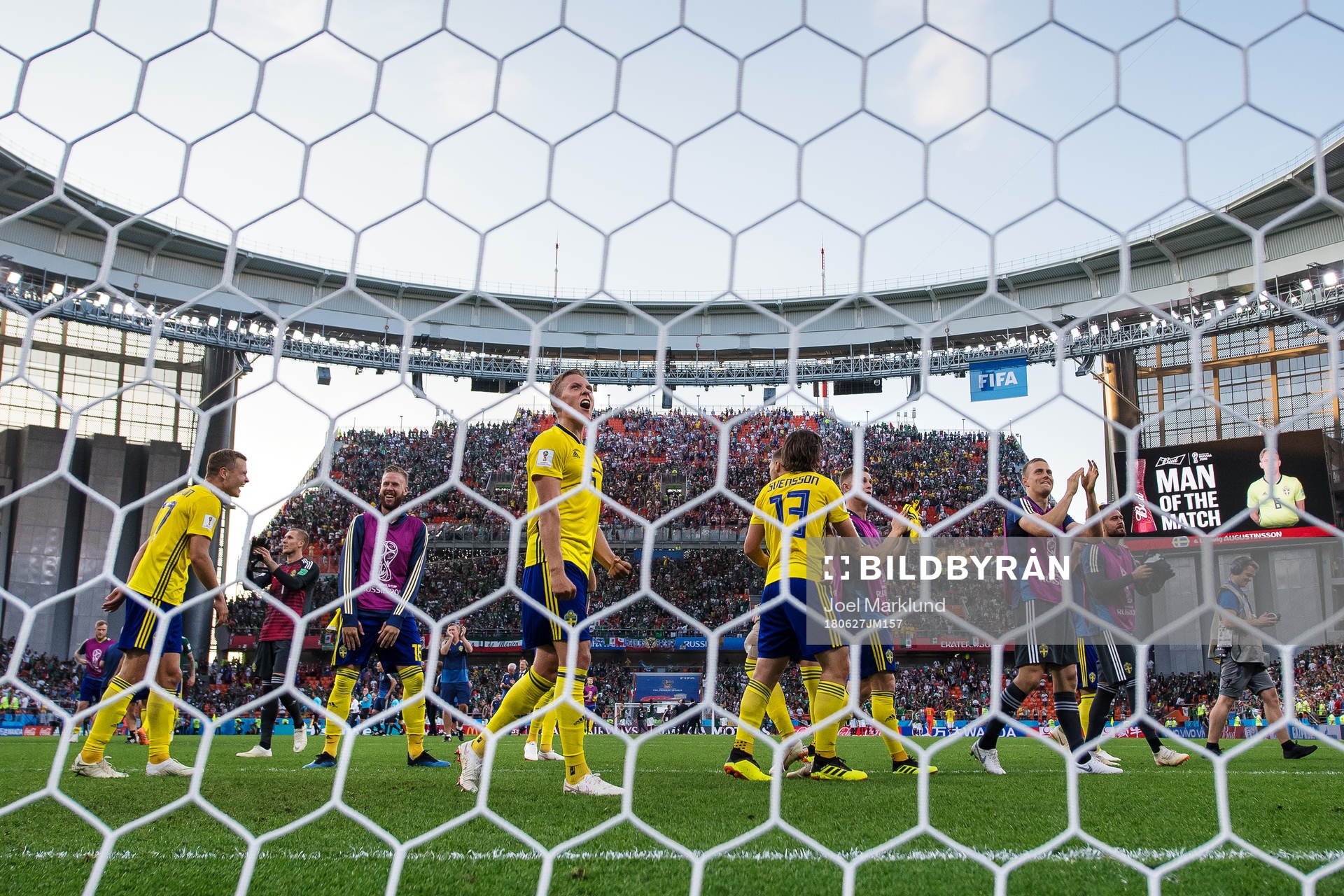 Ludwig Augustinsson of Sweden celebrates together with