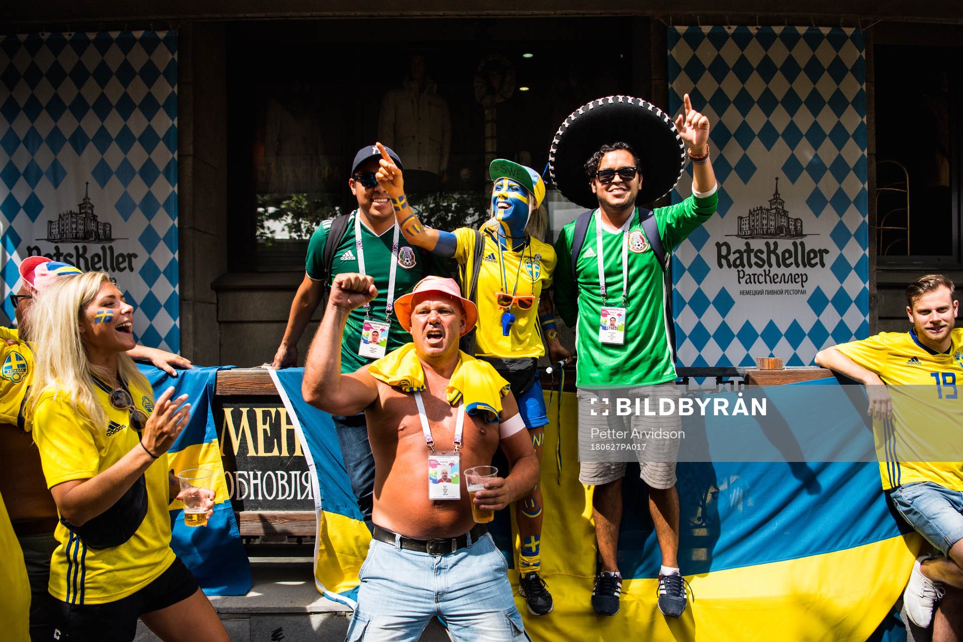 Swedish and Mexican fans