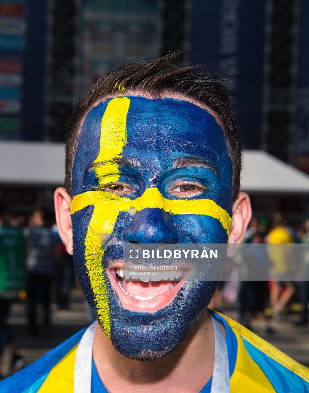 Fans of Sweden prior the FIFA World Cup group stage match