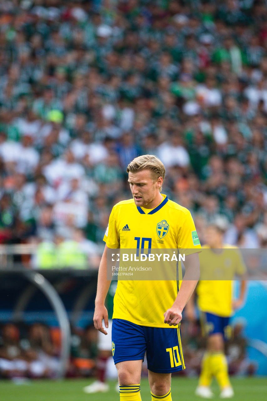 Emil Forsberg of Sweden looks dejected