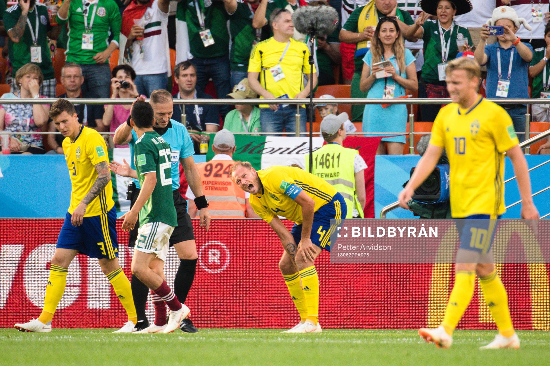 Andreas Granqvist of Sweden reacts