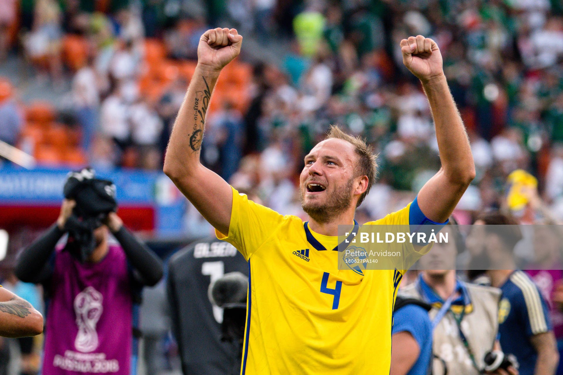 Andreas Granqvist of Sweden celebrates