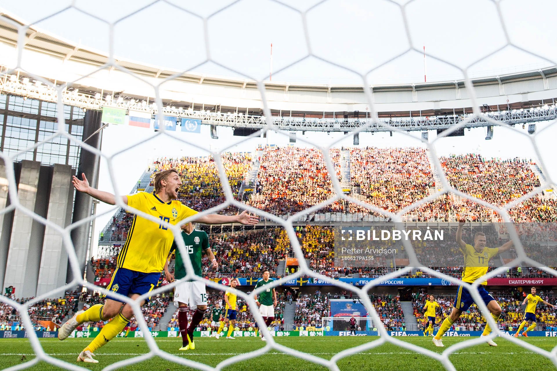 Emil Forsberg of Sweden celebrates