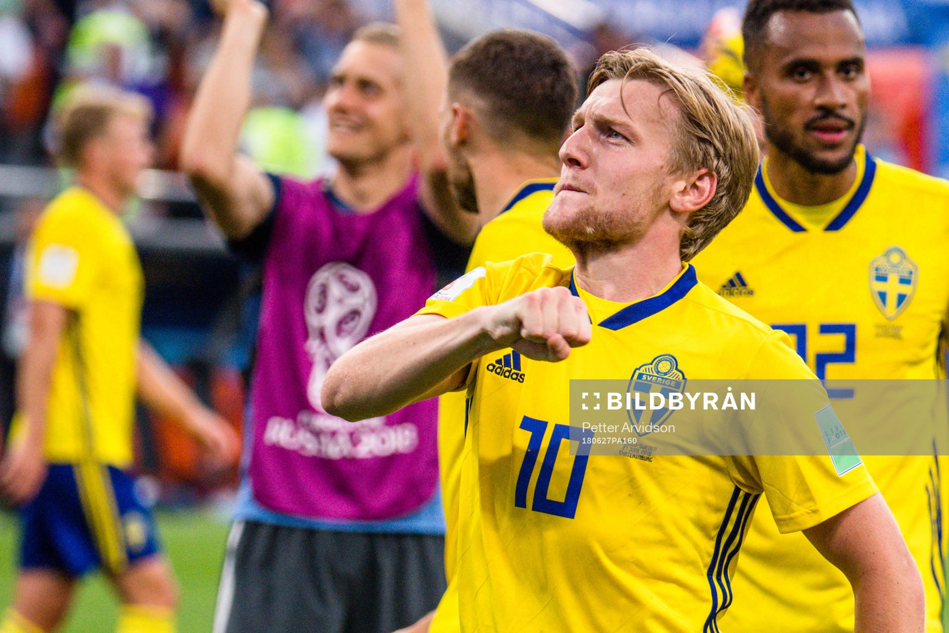 Emil Forsberg of Sweden celebrates