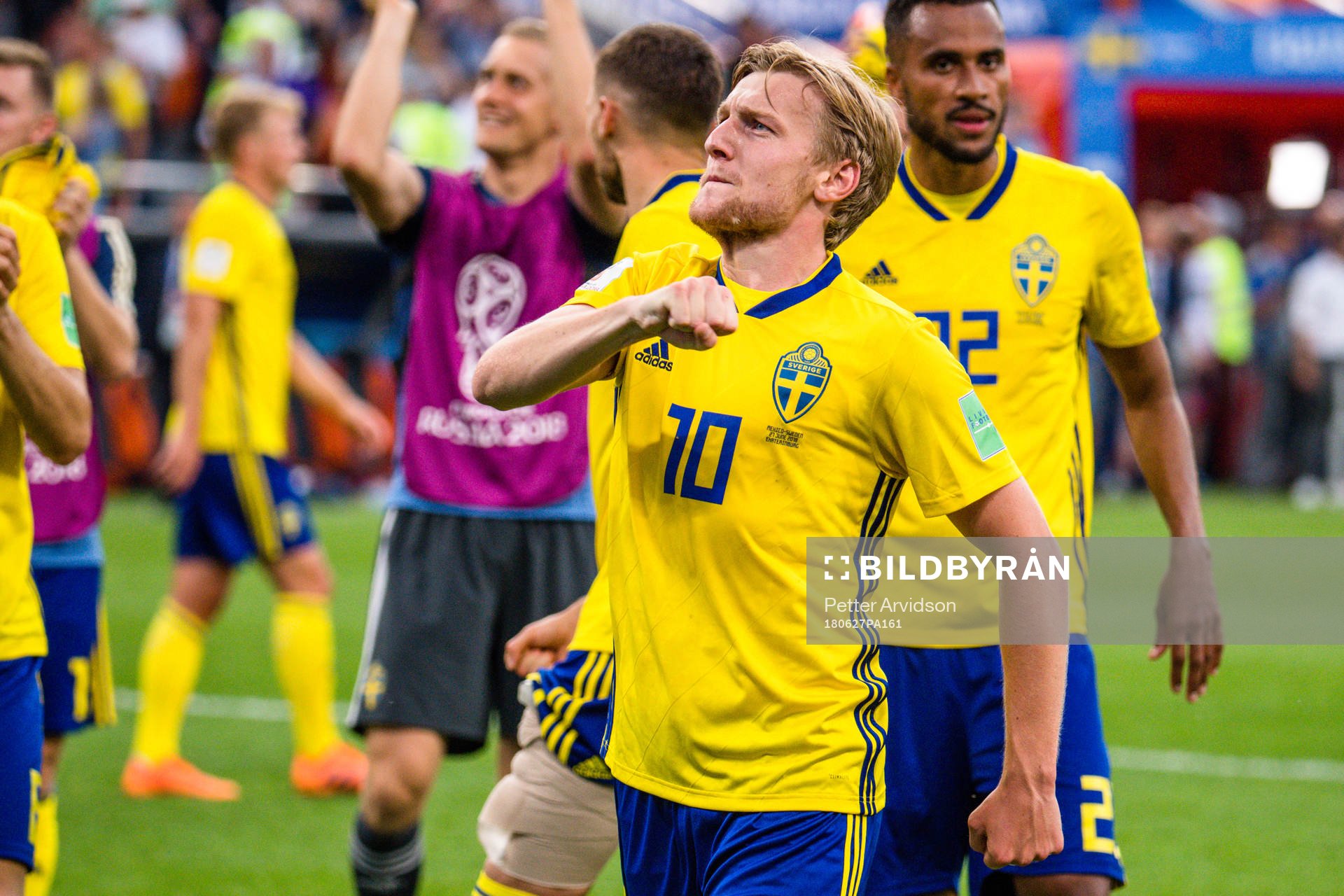 Emil Forsberg of Sweden celebrates