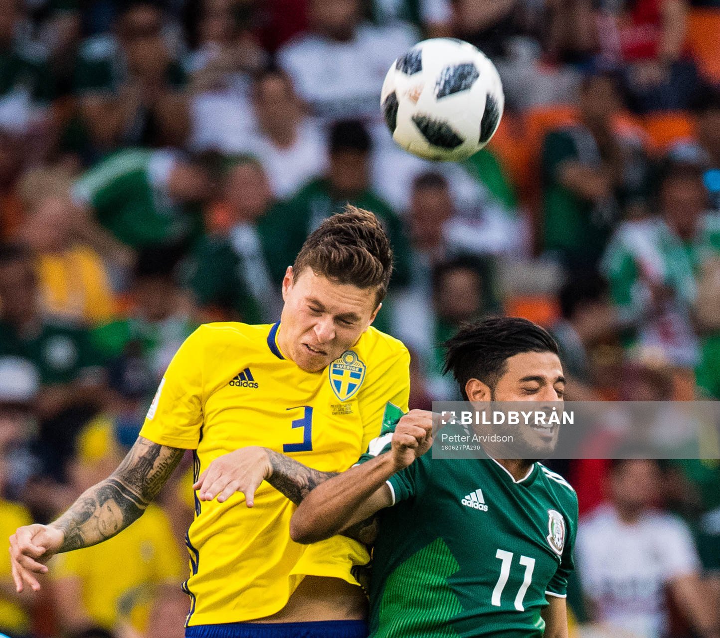Victor Nilsson Lindelöf of Sweden and Carlos Vela of Mexico