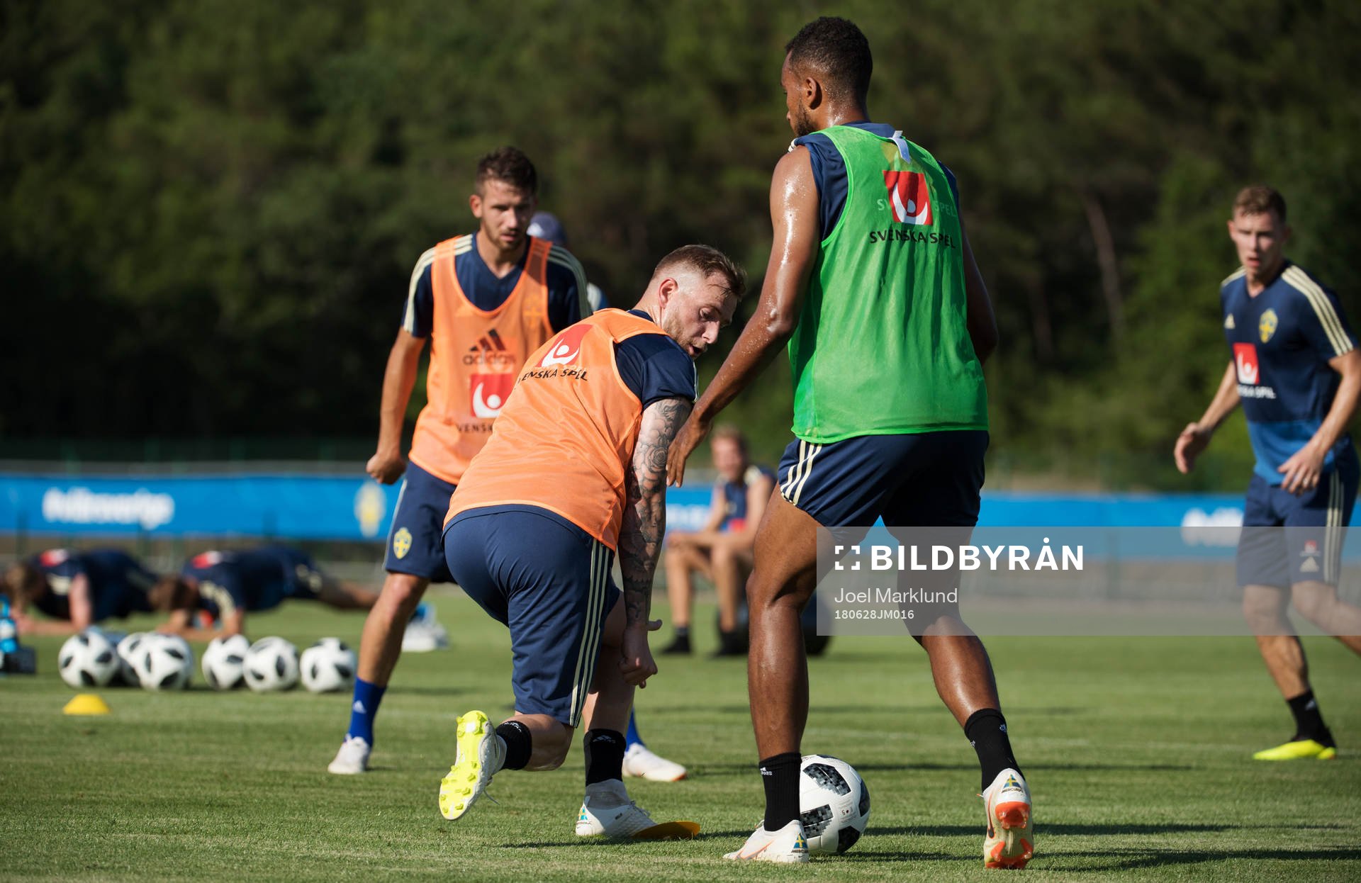 Marcus Rohden, John Guidetti and Isaac Kiese Thelin of the