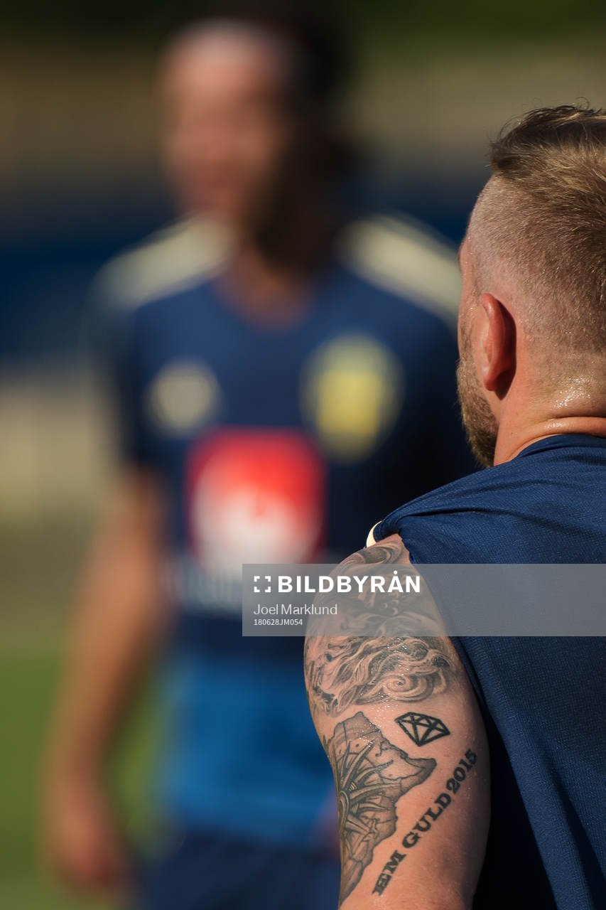 John Guidetti of the Swedish national football team has a