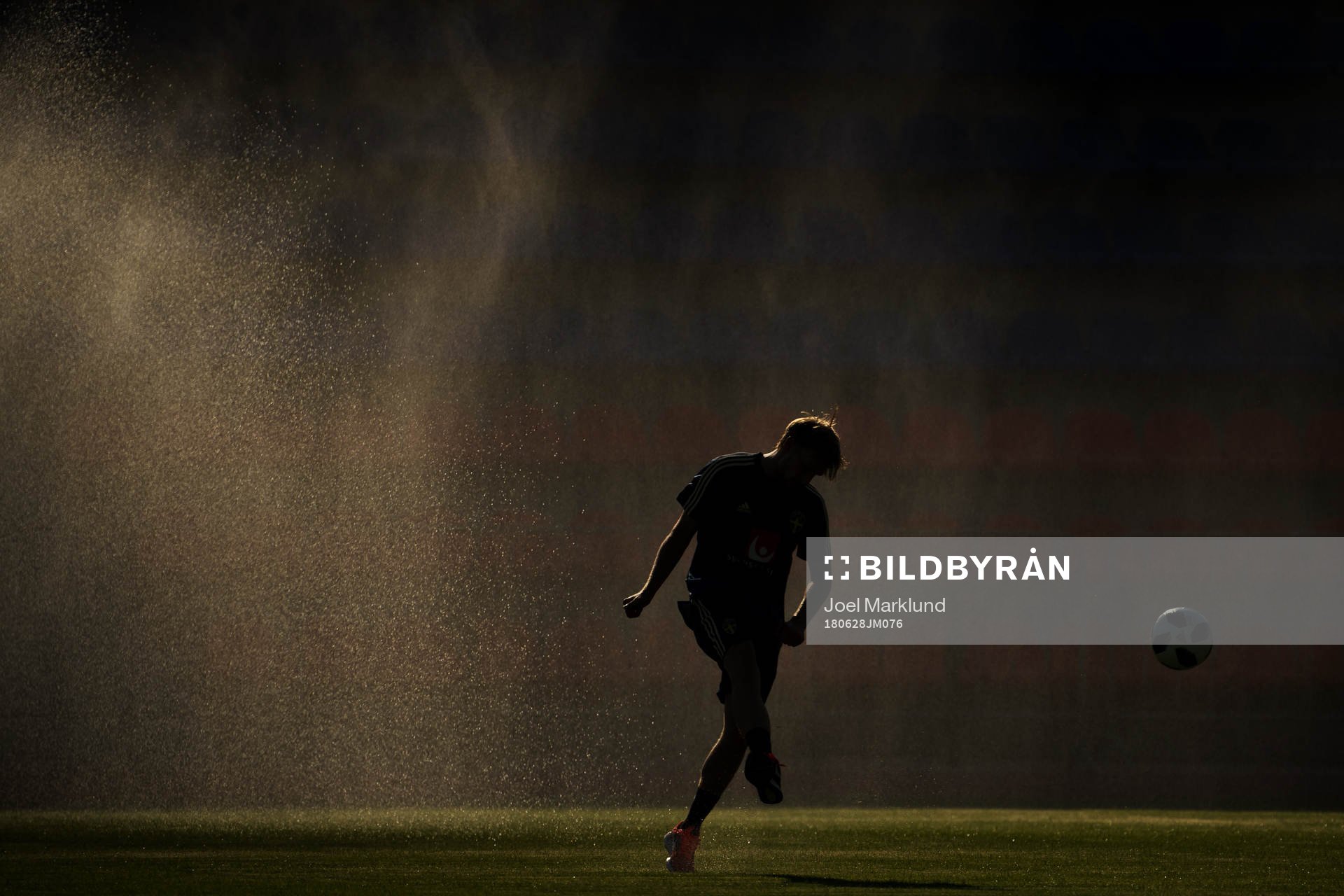 Emil Forsberg of the Swedish national football in front of
