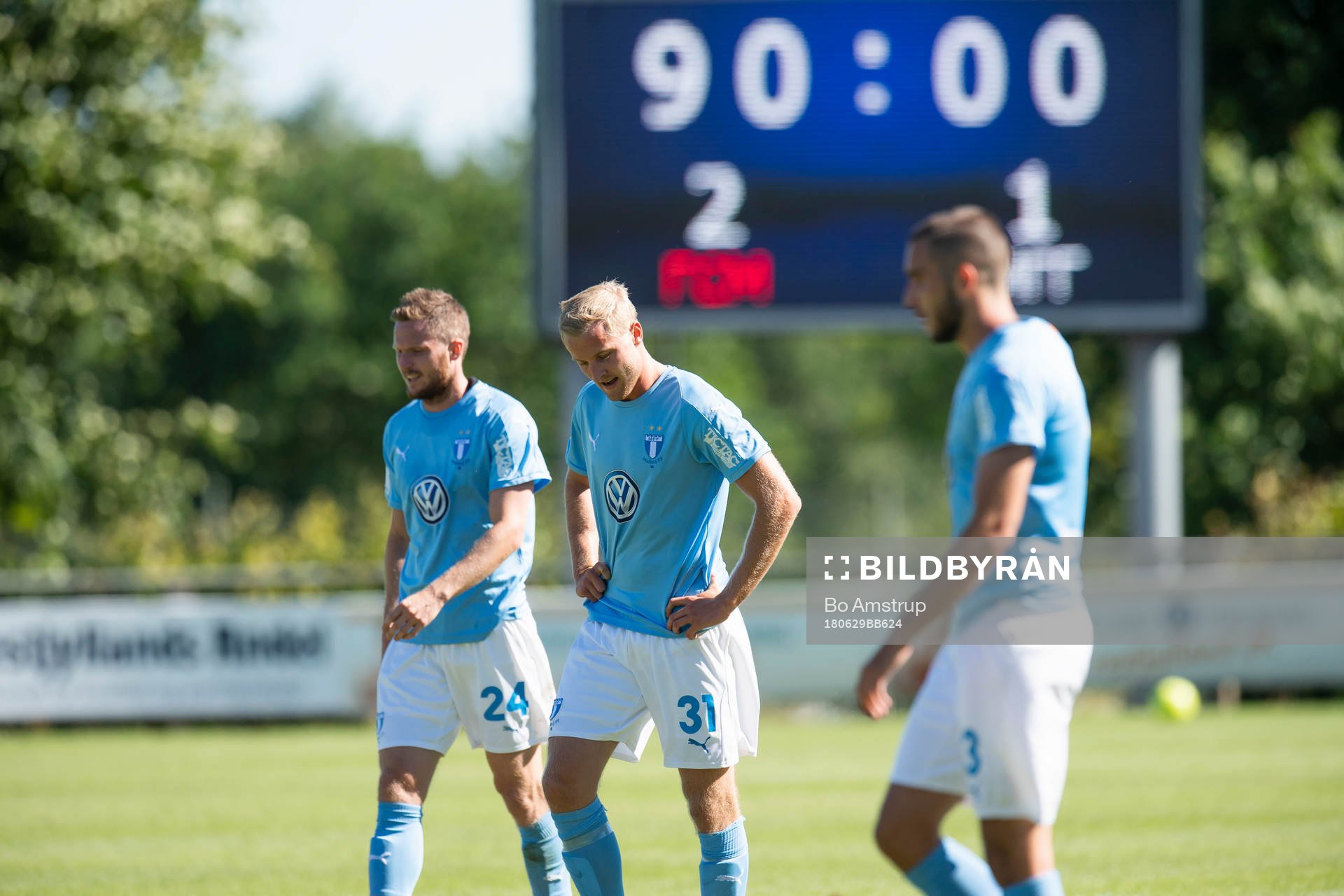 Malmö FFs Lasse Nielsen, Franz Brorsson and Egzon Binaku