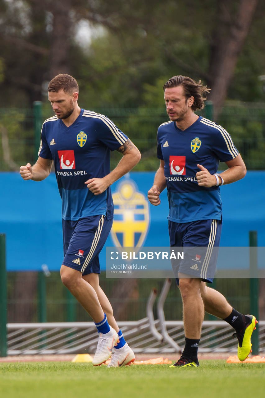 Marcus Berg and Gustav Svensson of the Swedish national