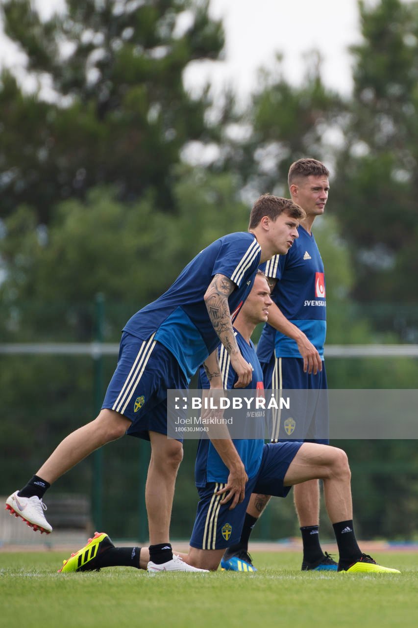 Victor Nilsson Lindelöf, Albin Ekdal and Mikael Lustig of