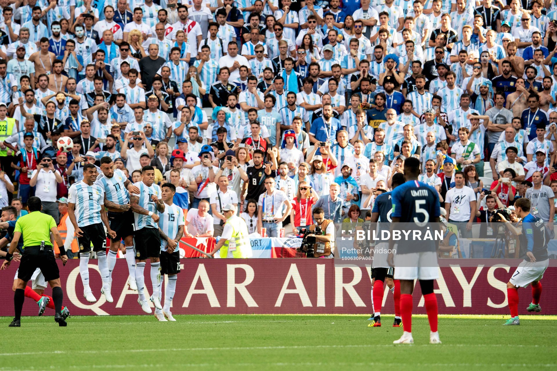 Antoine Griezmann of France shoot a free kick
