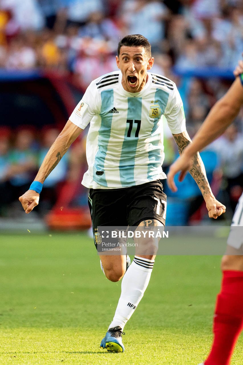Angel Di Maria of Argentina celebrates