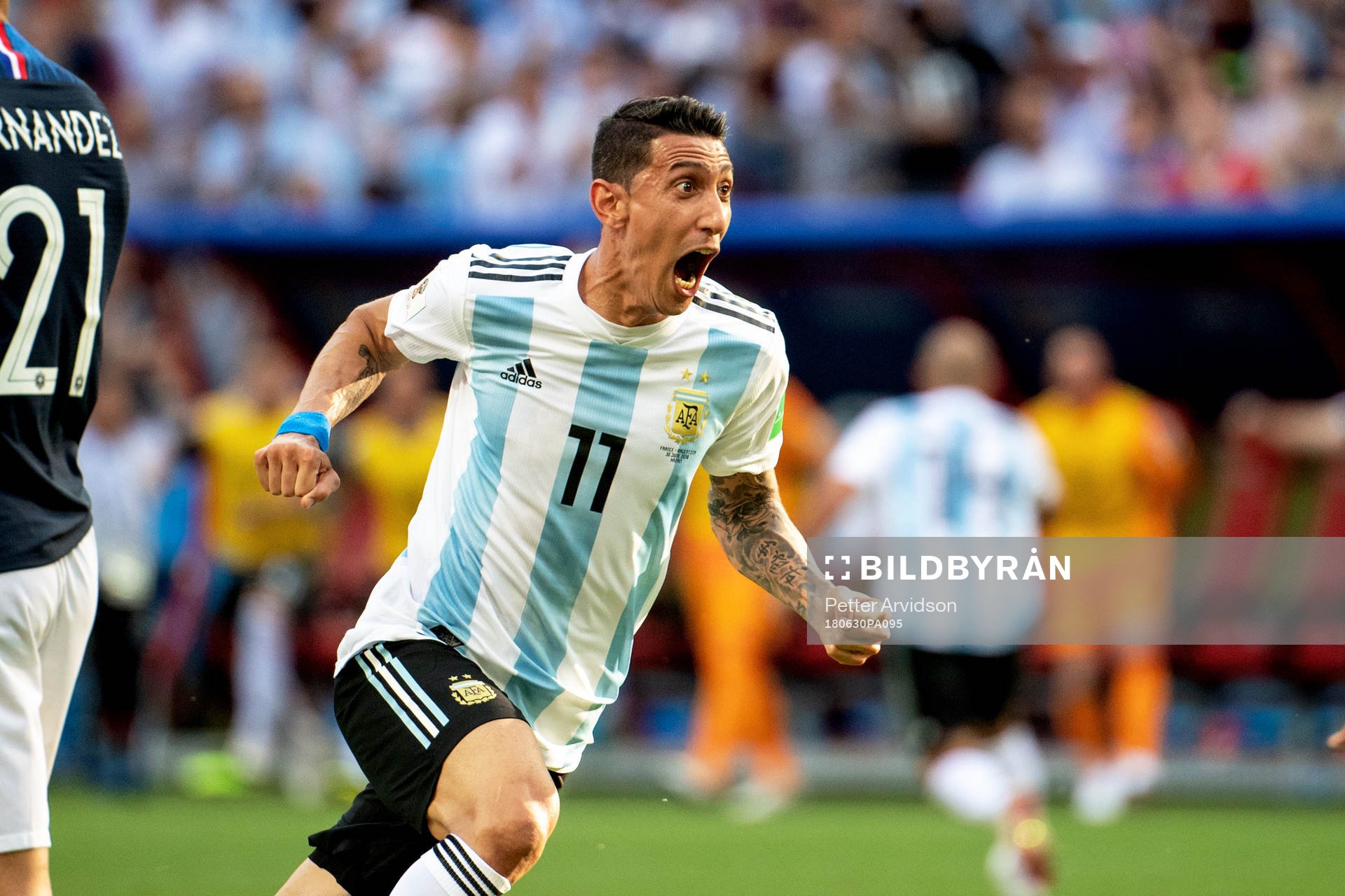 Angel Di Maria of Argentina celebrates
