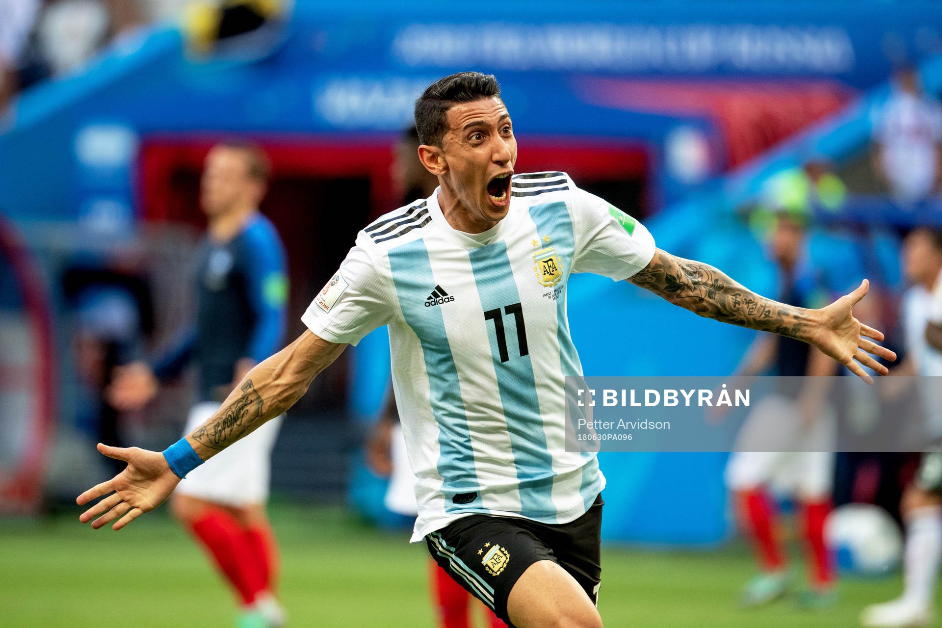 Angel Di Maria of Argentina celebrates