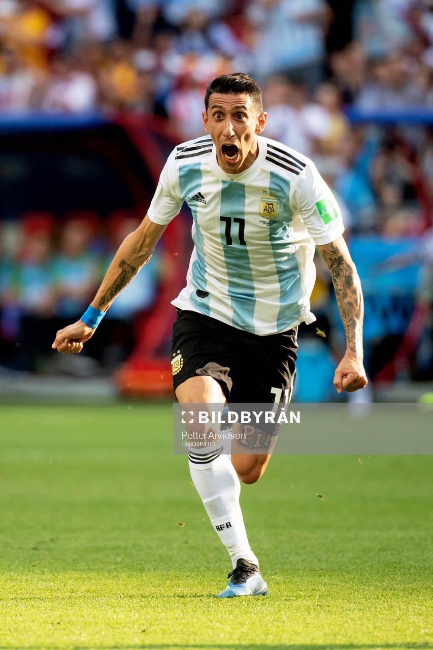 Angel Di Maria of Argentina celebrates