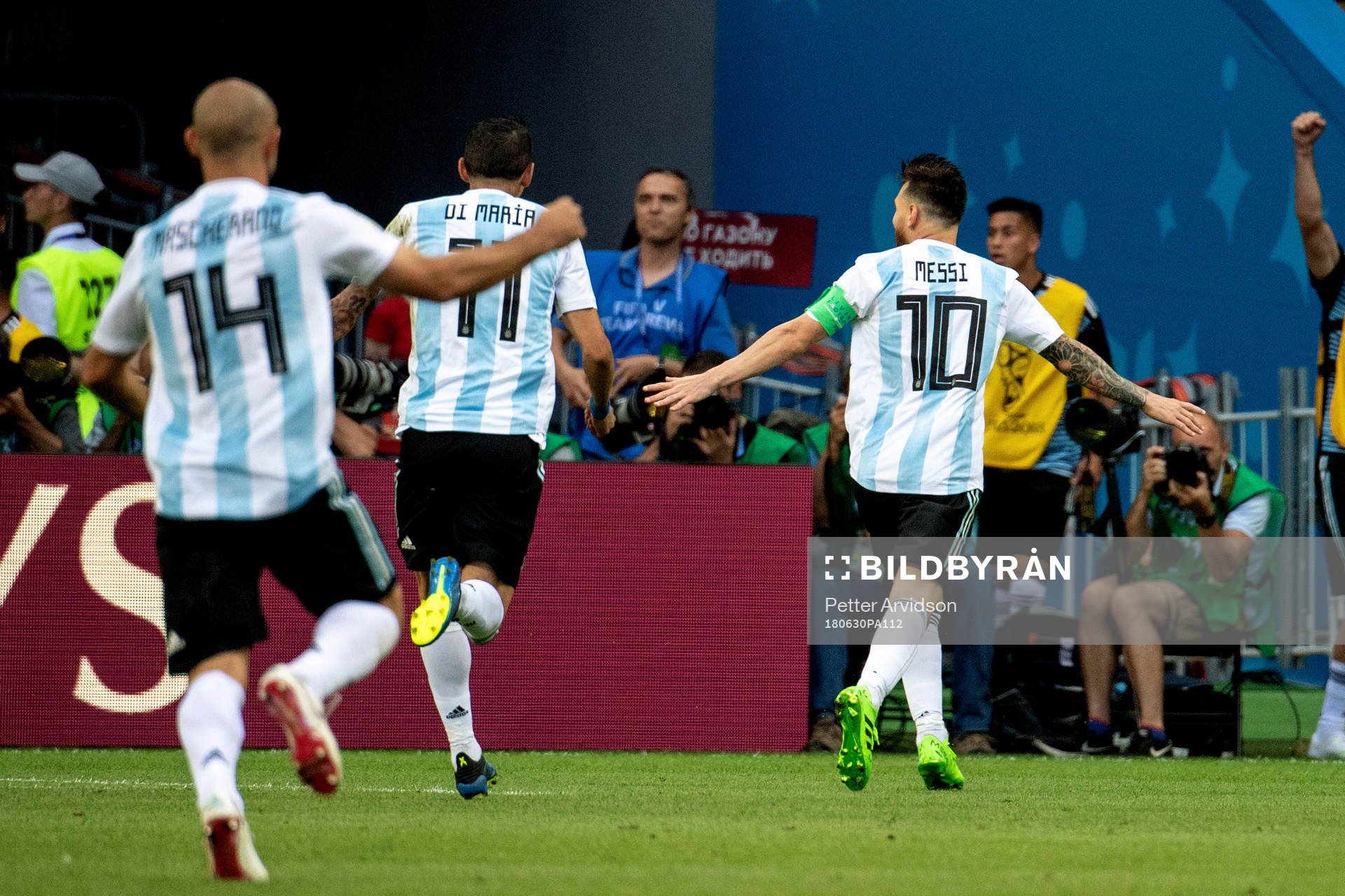 Lionel Messi of Argentina celebrates