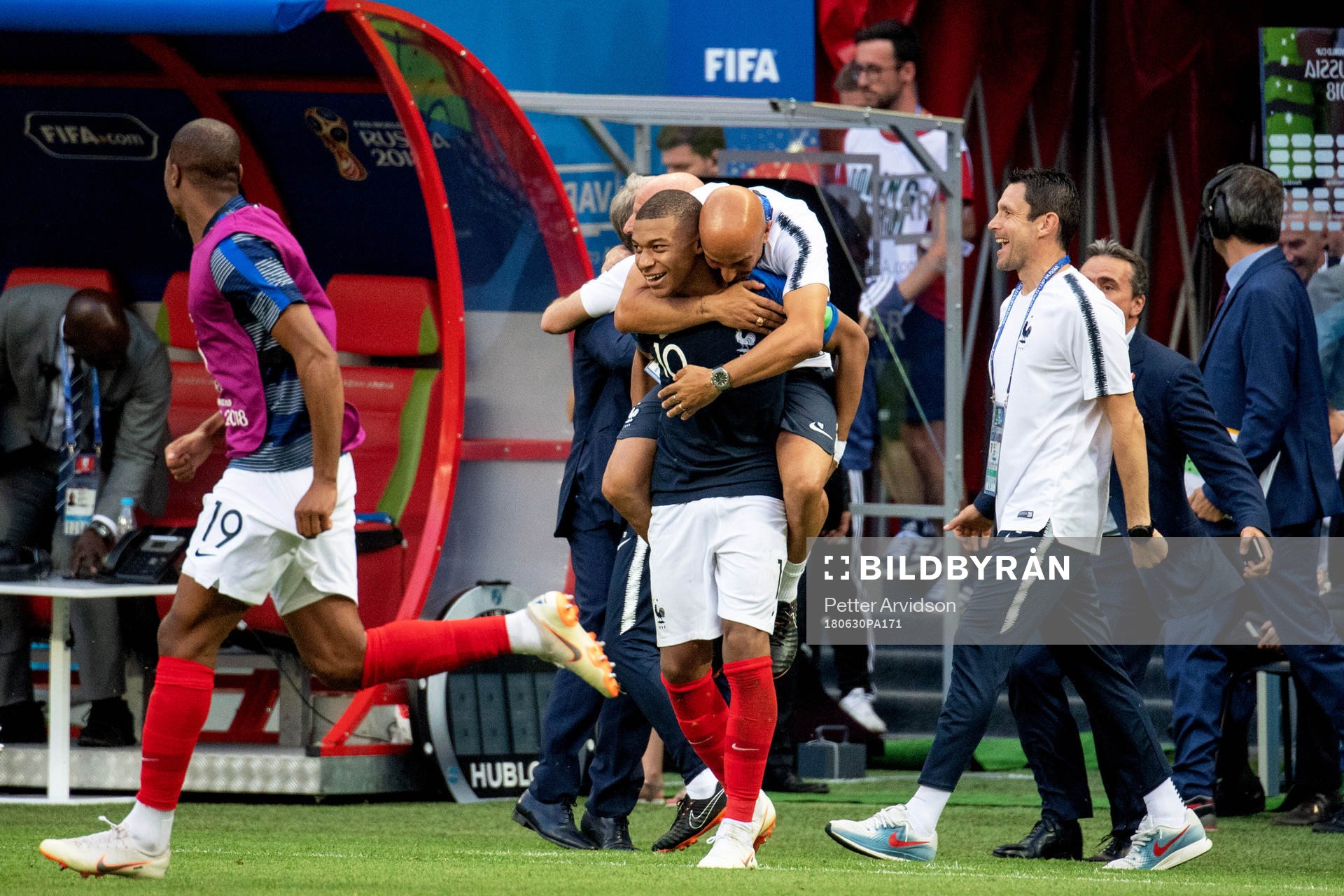 Kylian Mbappe of France celebrates