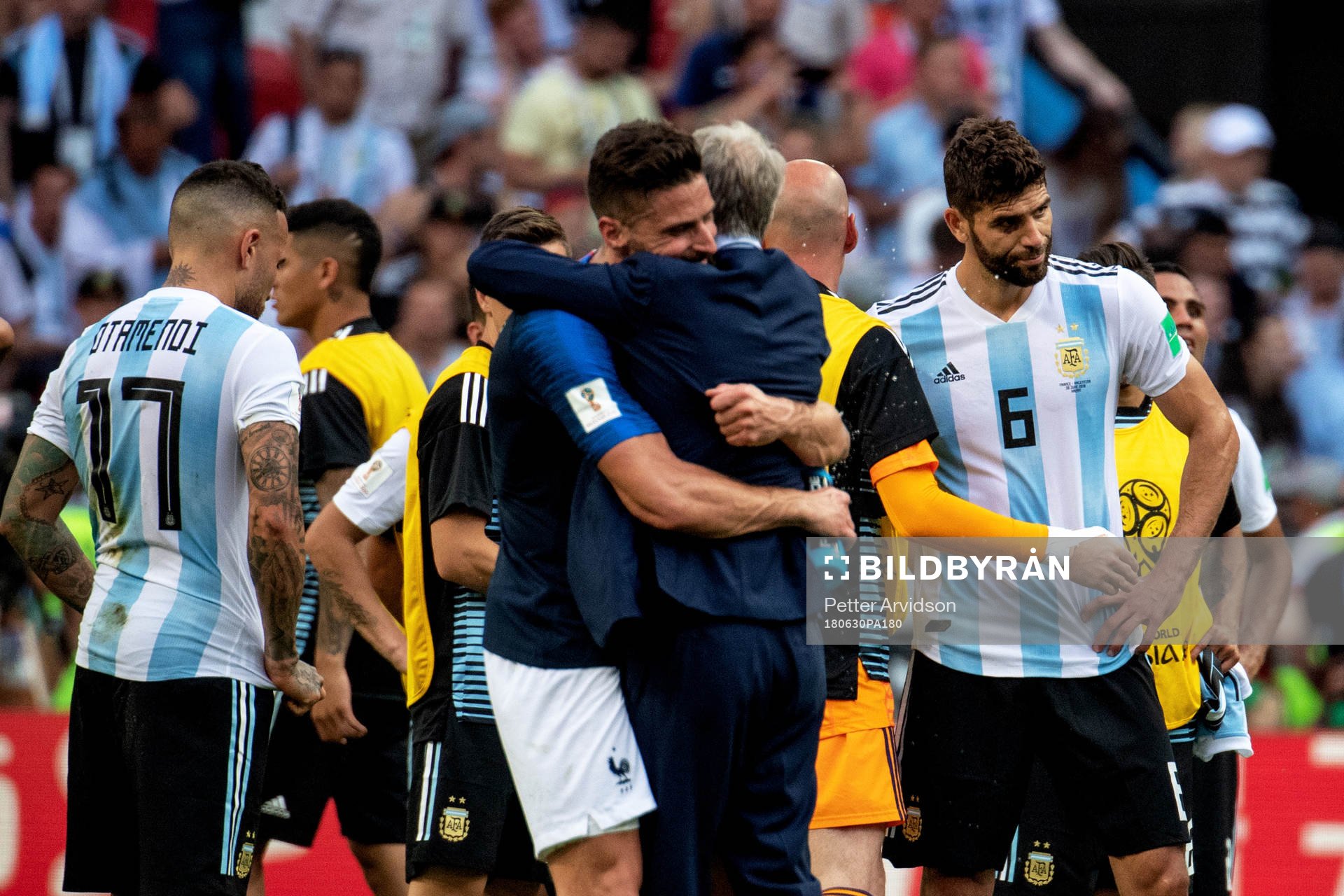 Federico Fazio of Argentina looks dejected