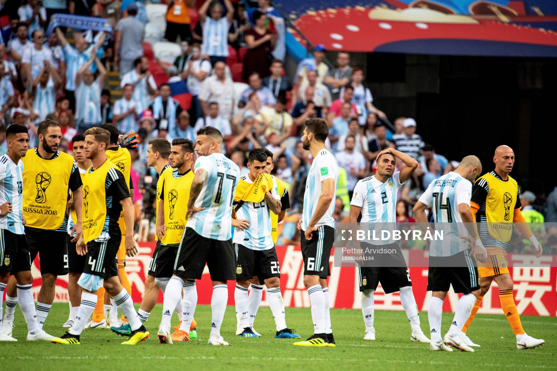 Players of Argentina looks dejected