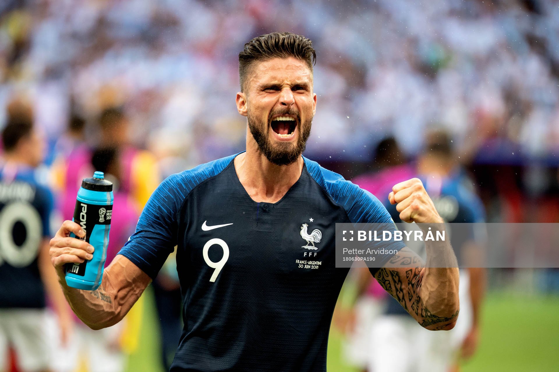 Olivier Giroud of France celebrates