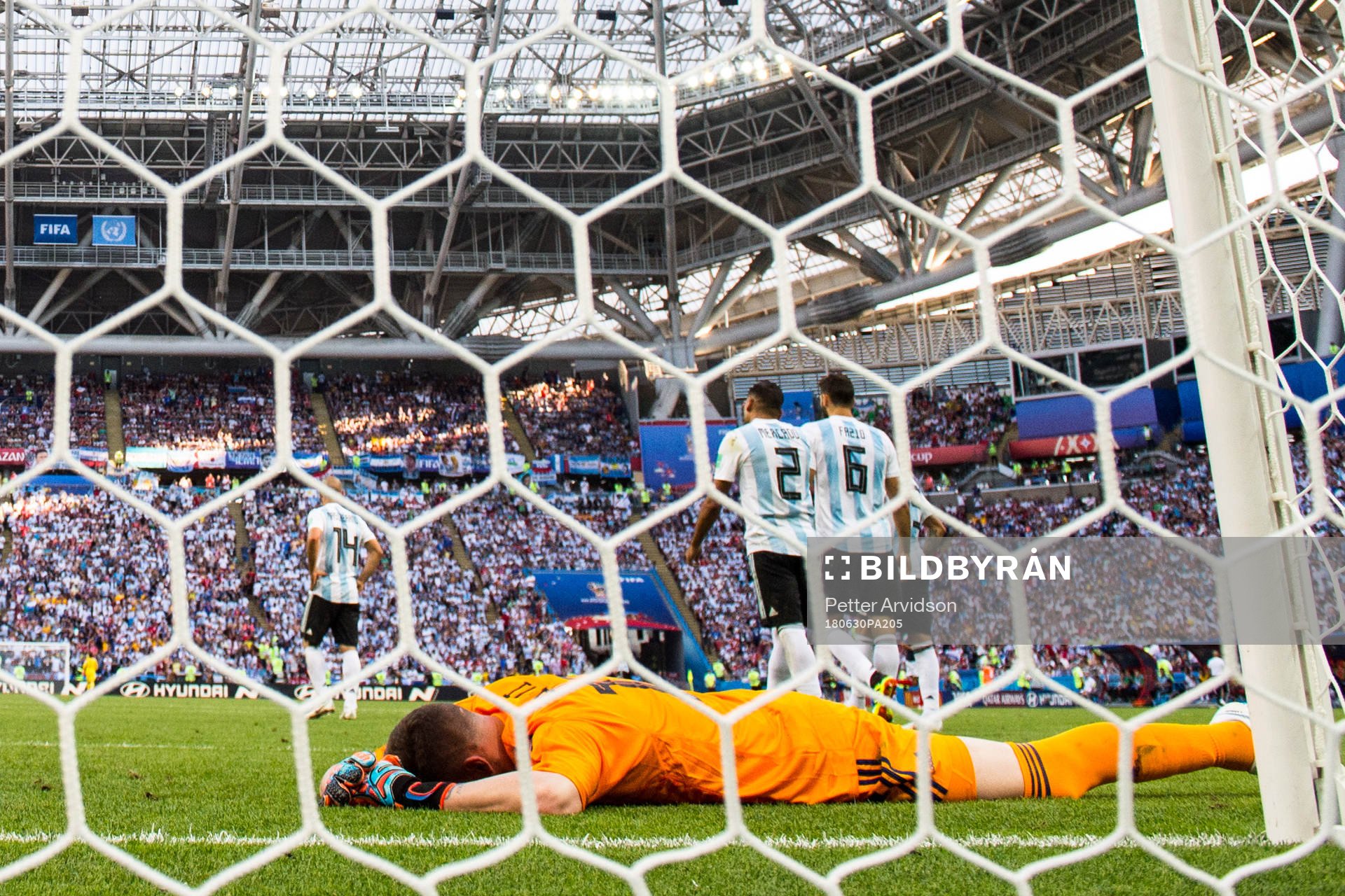 goalkeeper Franco Armani of Argentina looks dejected