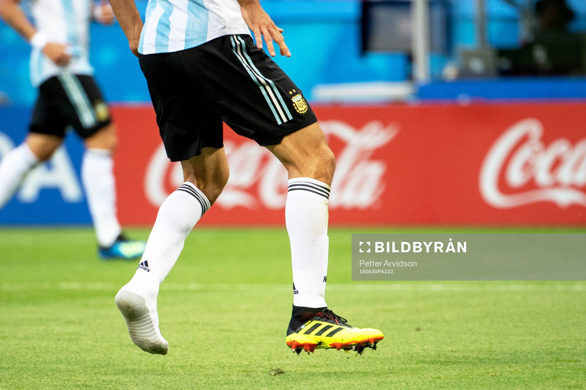 Federico Fazio of Argentina without a shoe