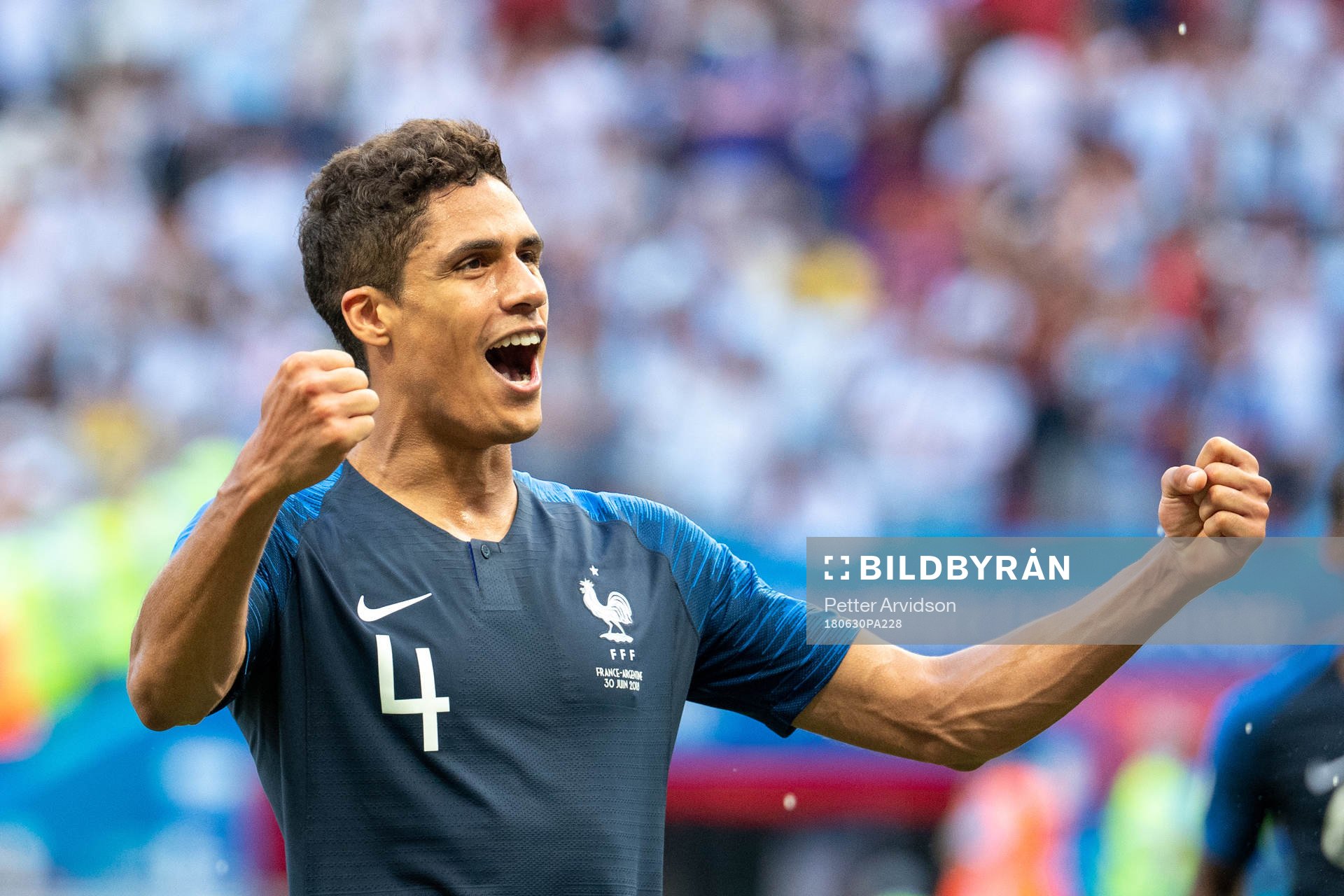 Raphael Varane of France celebrates