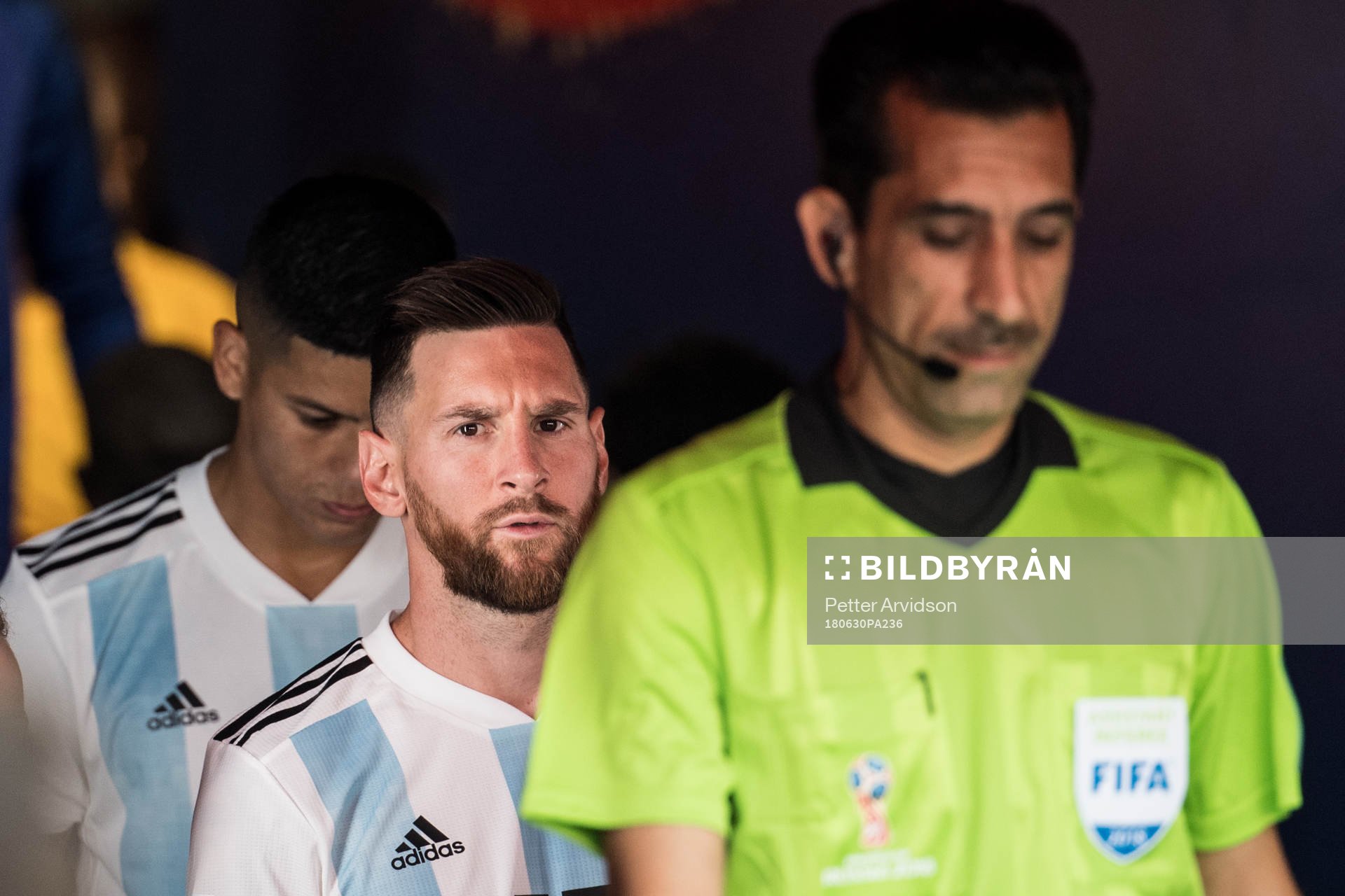 Lionel Messi of Argentina prior the FIFA World Cup round of