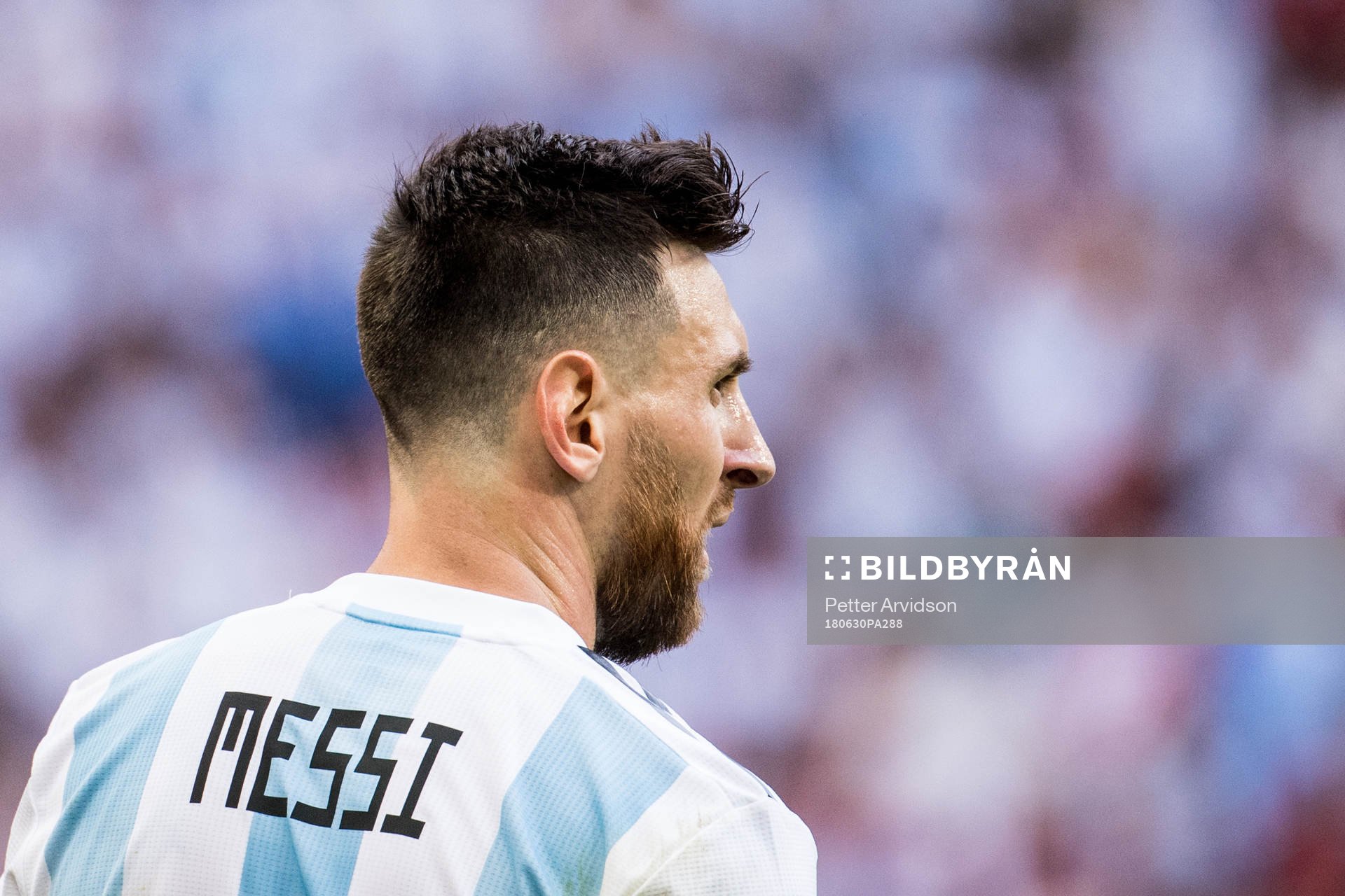Lionel Messi of Argentina looks dejected