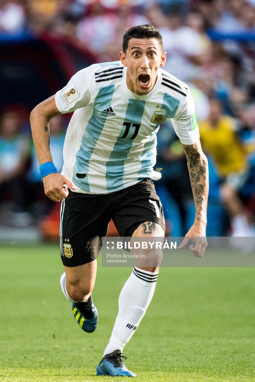 Angel Di Maria of Argentina celebrates