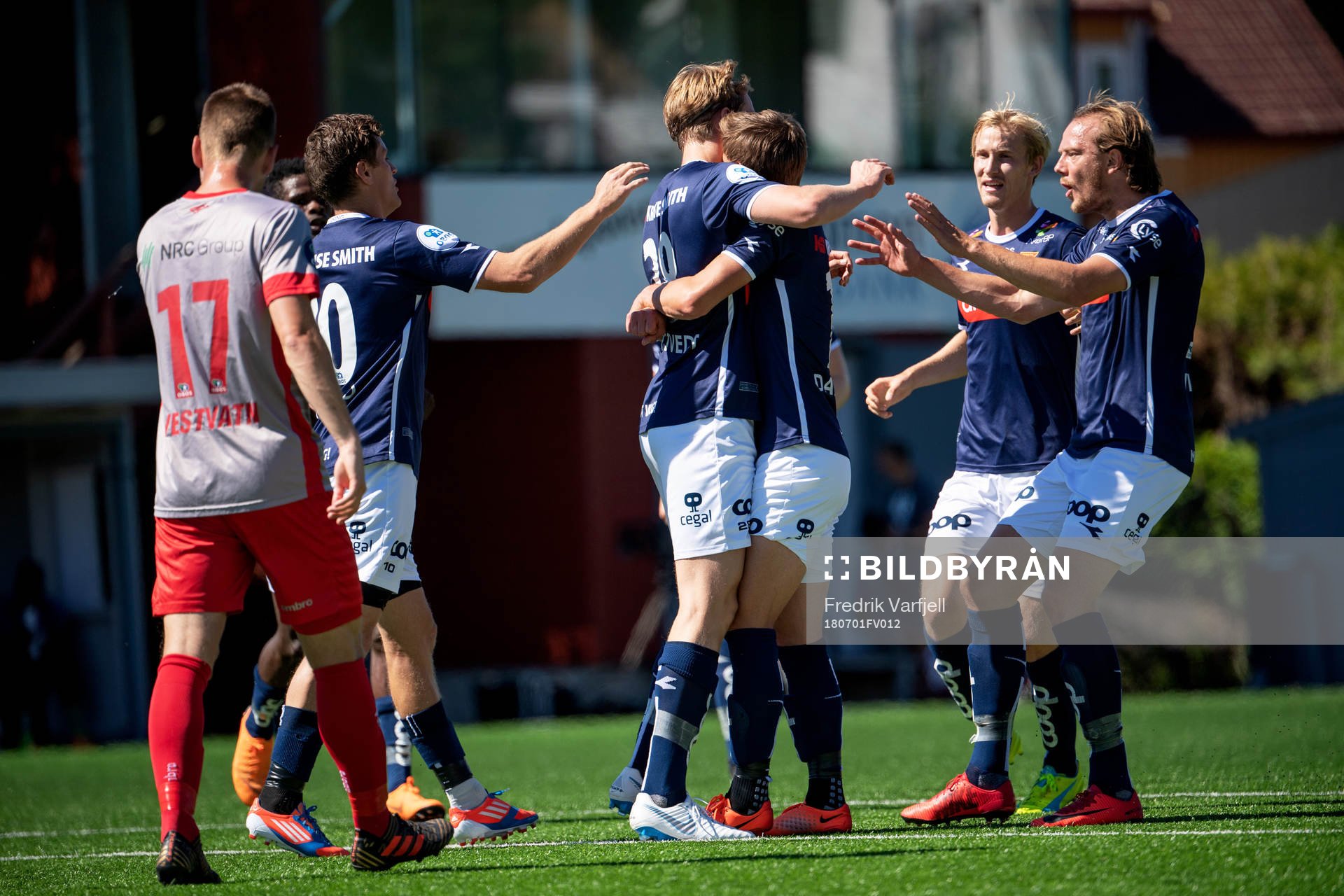 Kristian Thorstvedt of Viking celebrates with his teammates