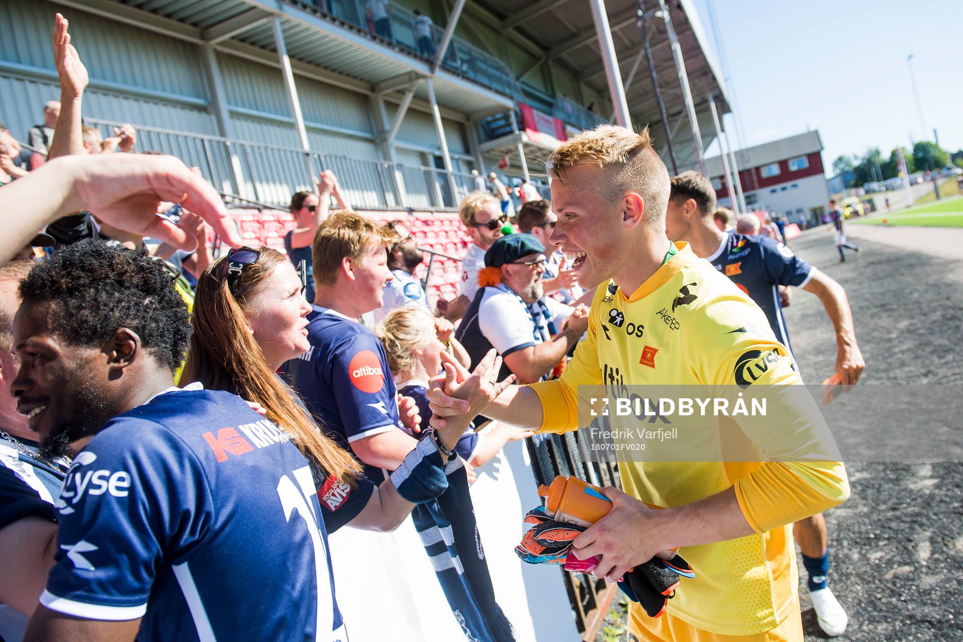 Goalkeeper Amund Wichne of Viking celebrates